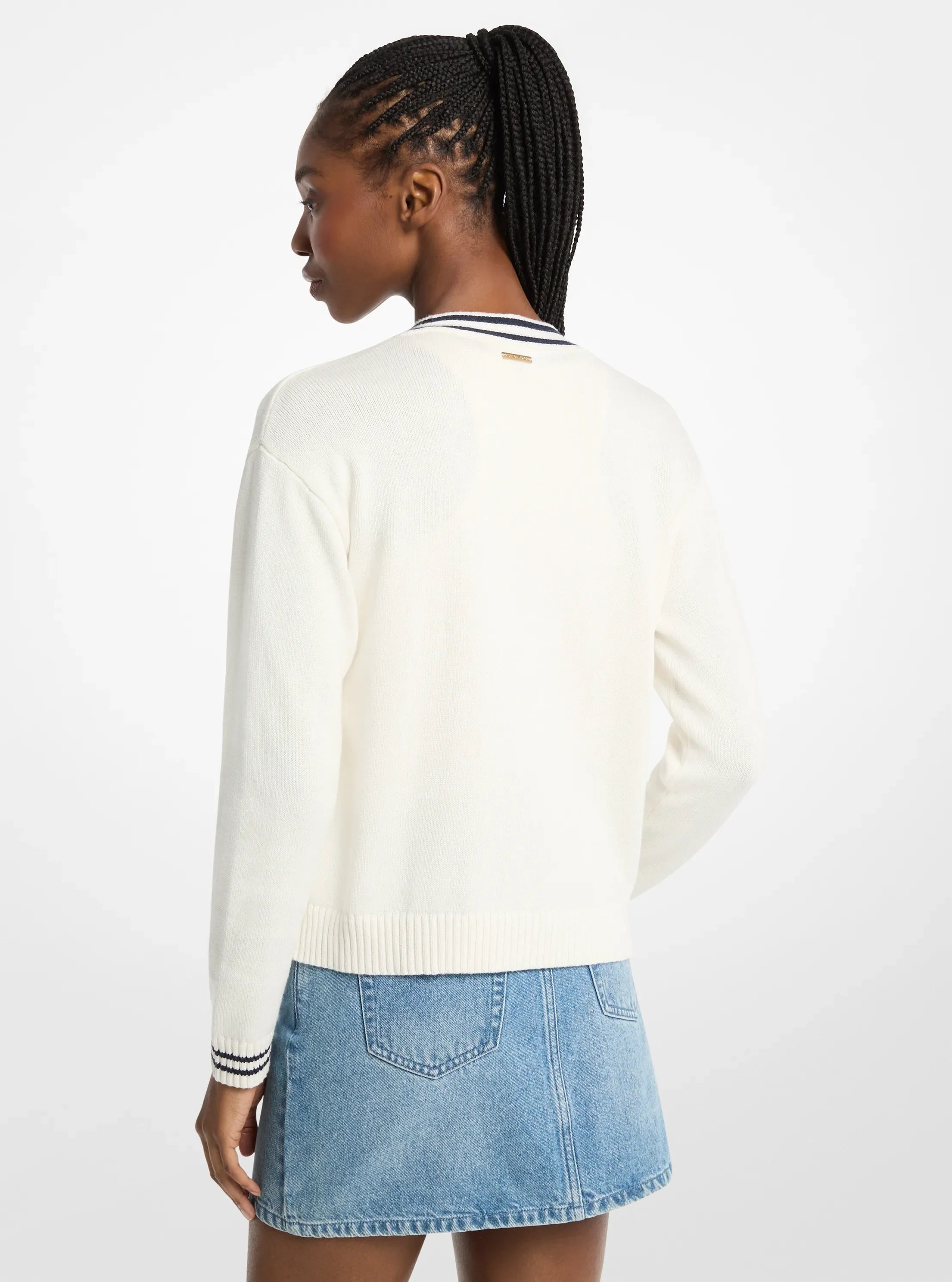 Michael Kors KORS Varsity Cardigan BONE