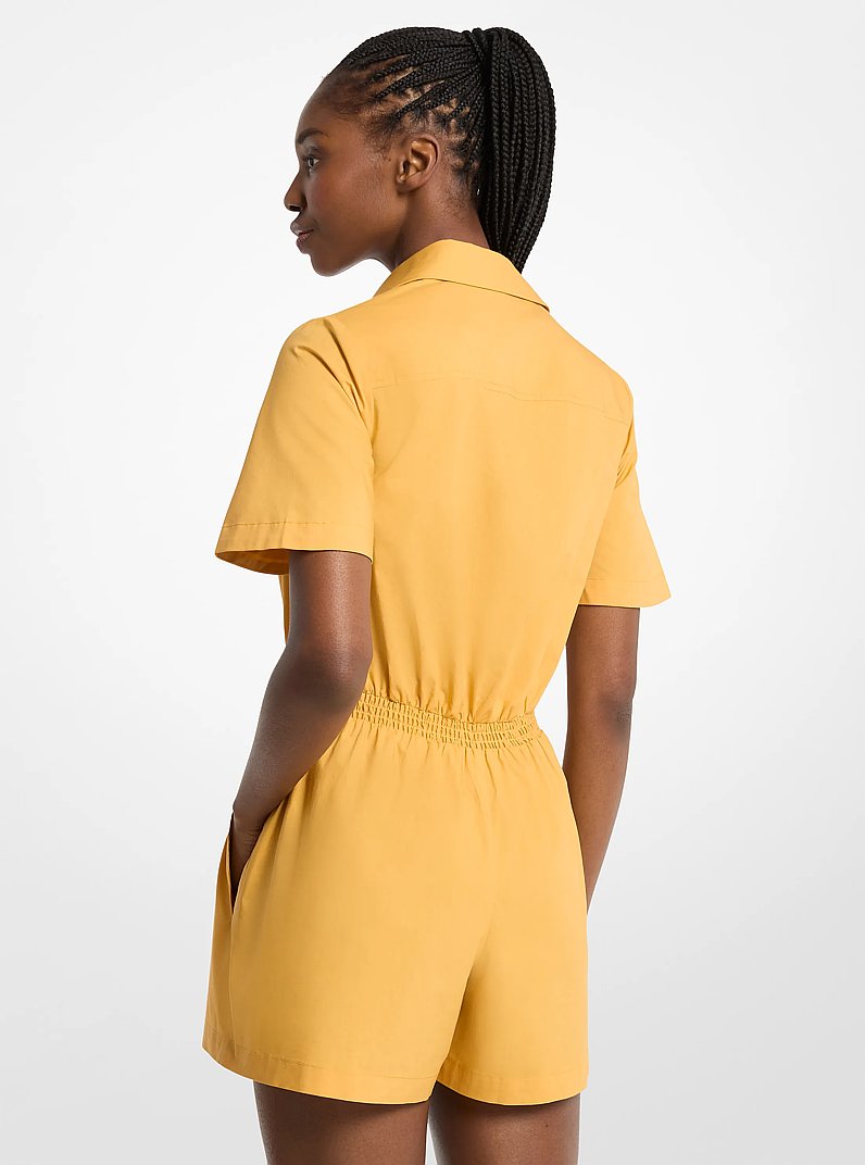 Michael Kors Cotton Poplin Romper HONEYWHEAT