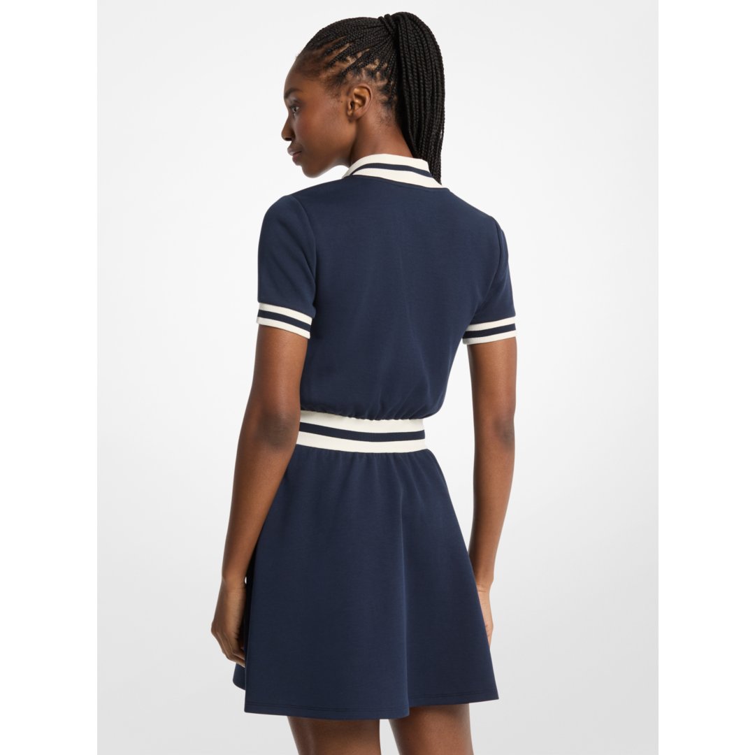 Michael Kors Cotton Blend Zip-Up Mini Dress MIDNIGHTBLUE