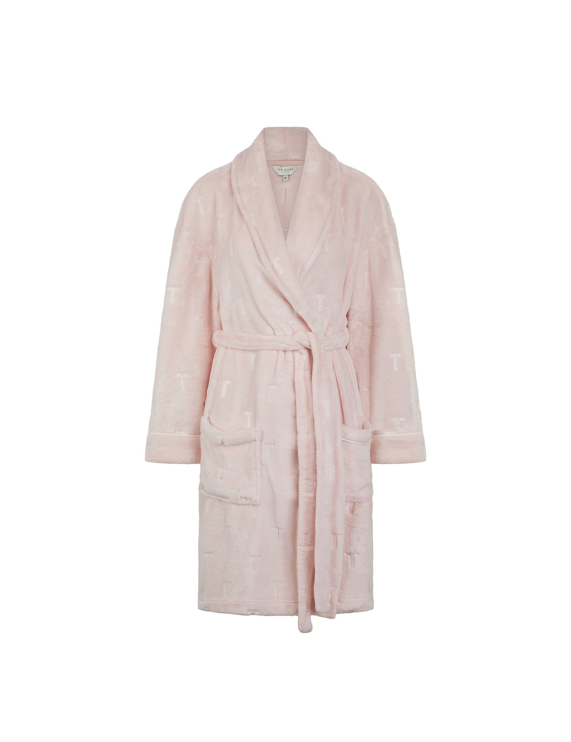 Ted Baker Jude Embossed Logo Fluffy Belted Dressing Gown Women's