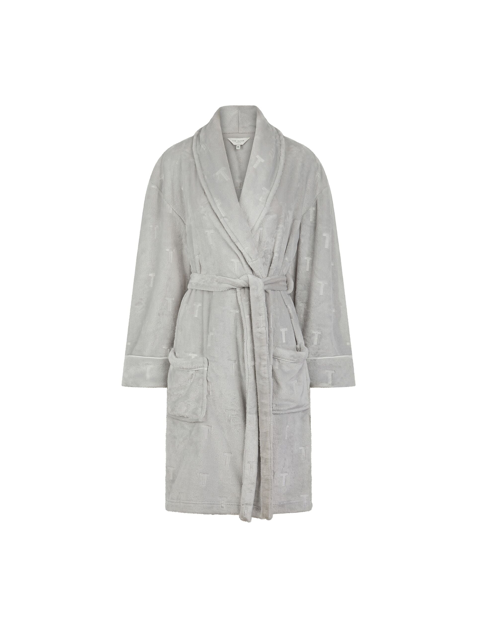 Ted Baker Jude Embossed Logo Fluffy Belted Dressing Gown Women's
