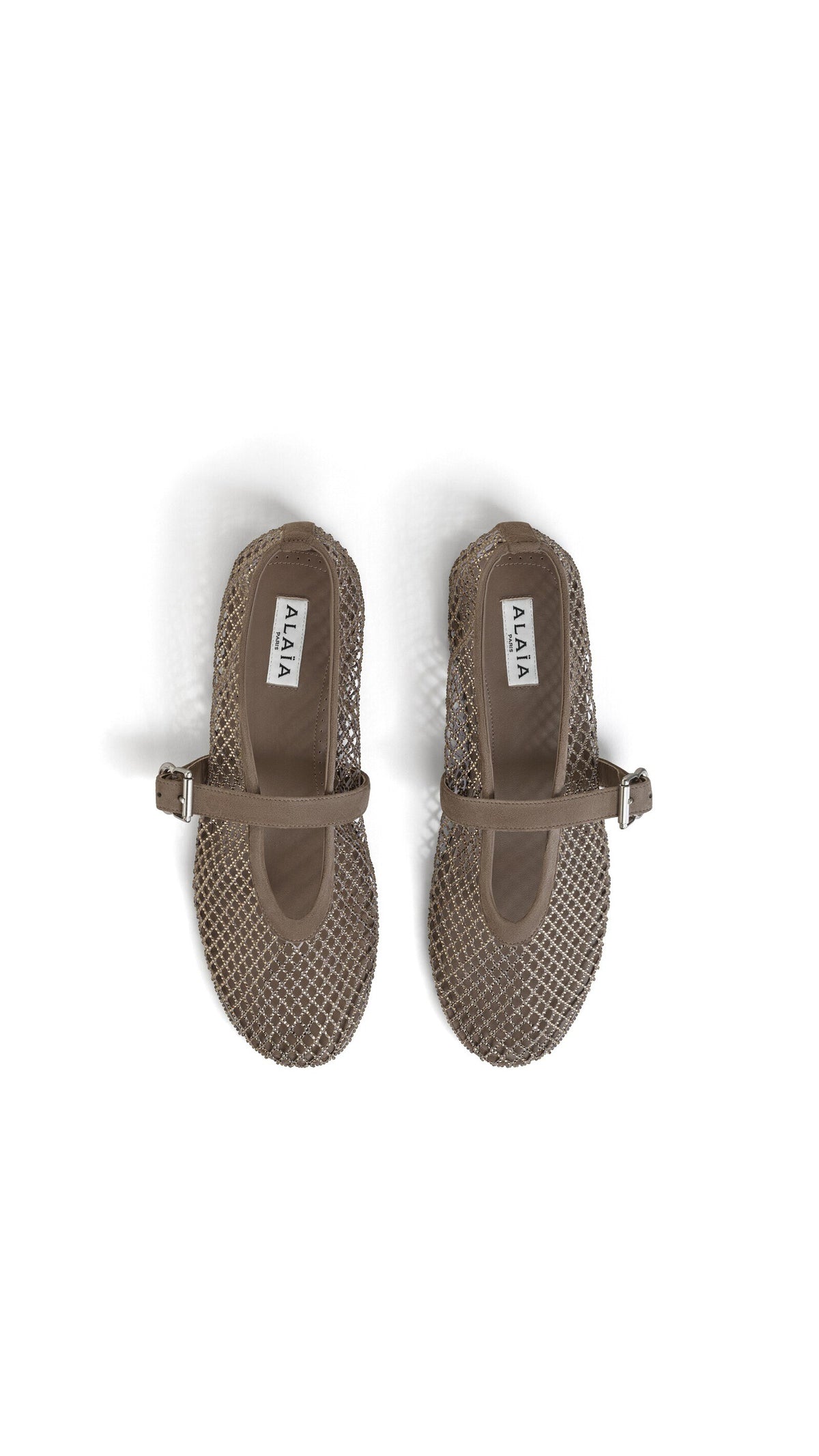 Alaïa Ballet Flats In Strass Fishnet