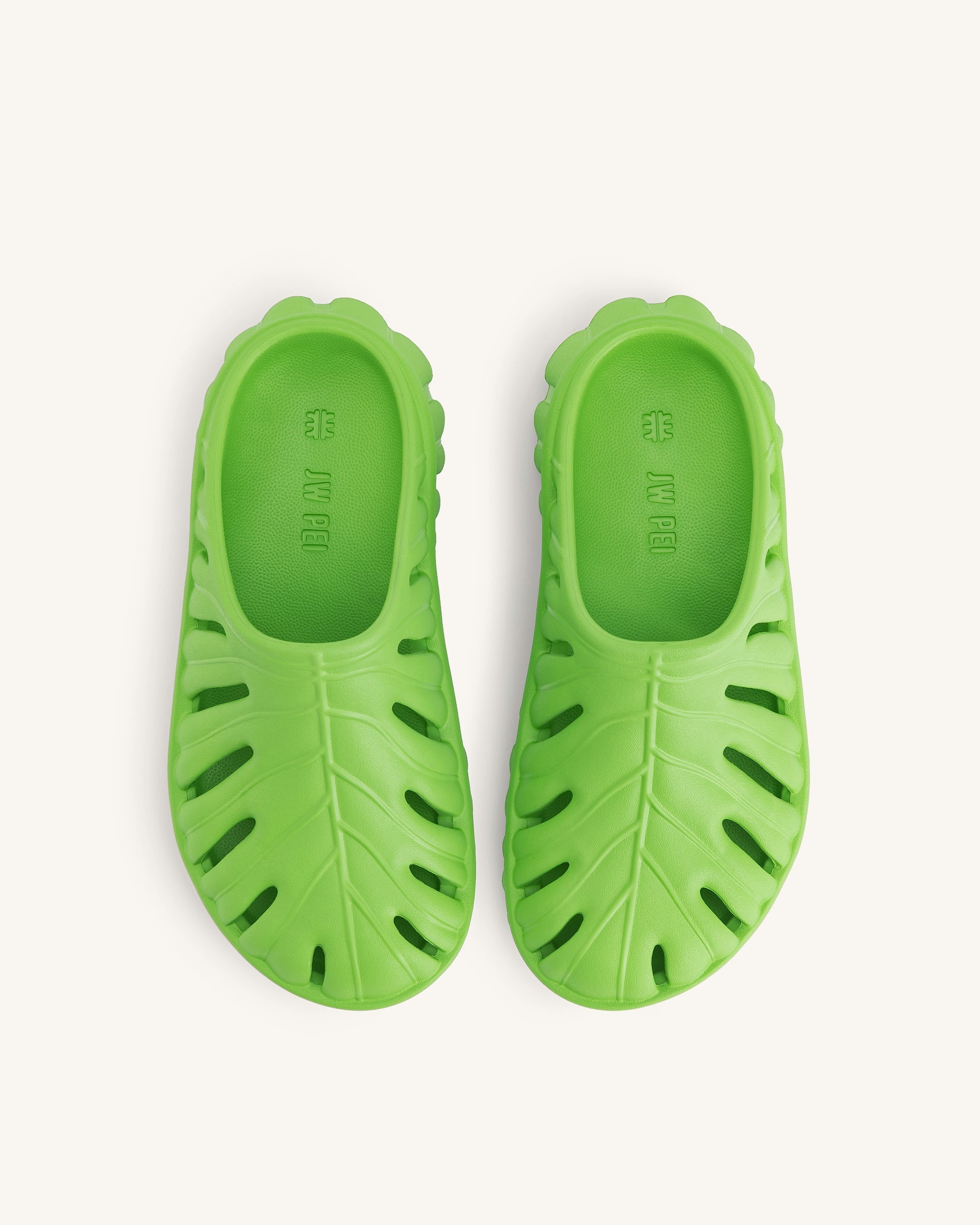 Jw Pei Tara Leaf Platform Clog Neon Green