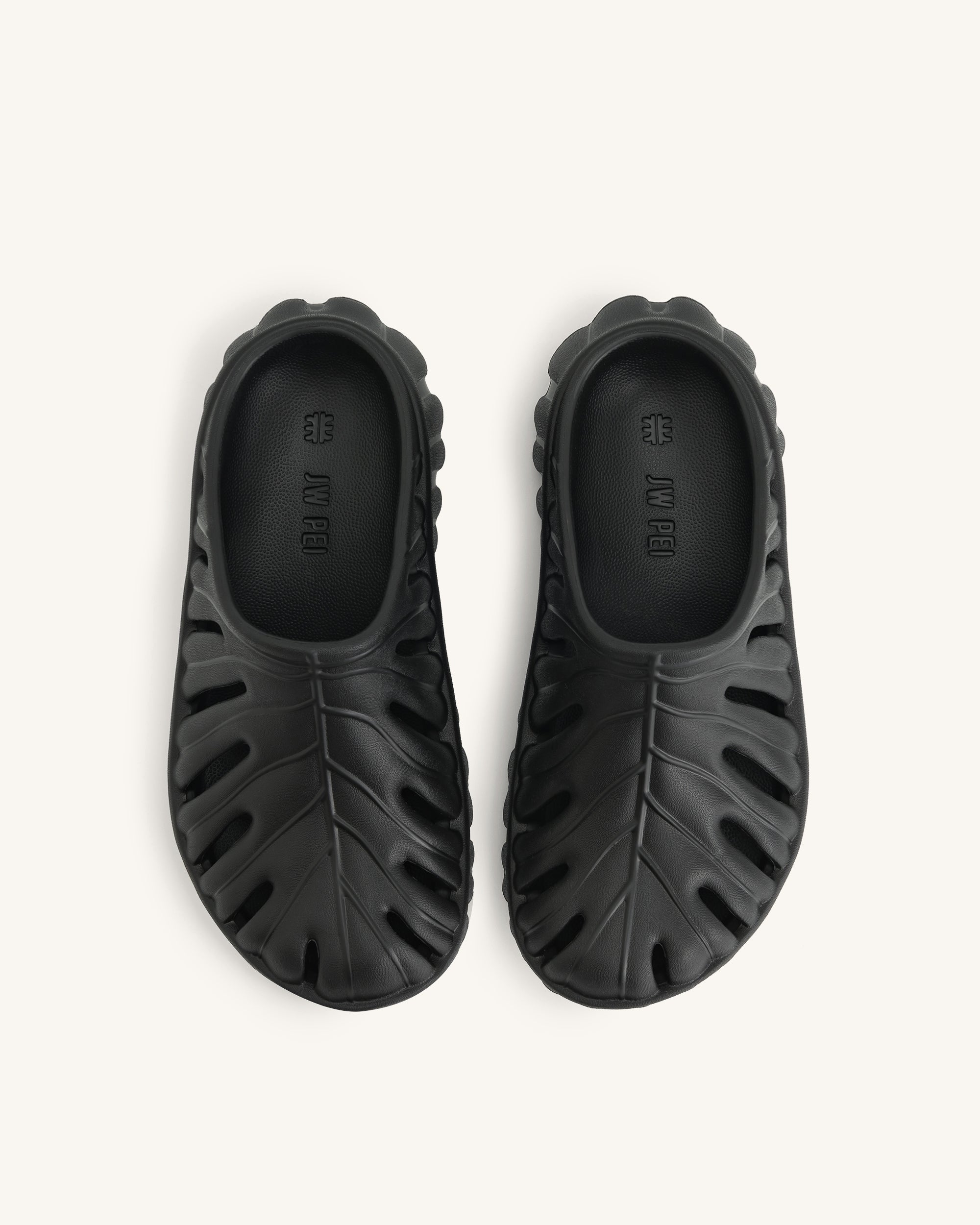 Jw Pei Tara Leaf Platform Clog Black
