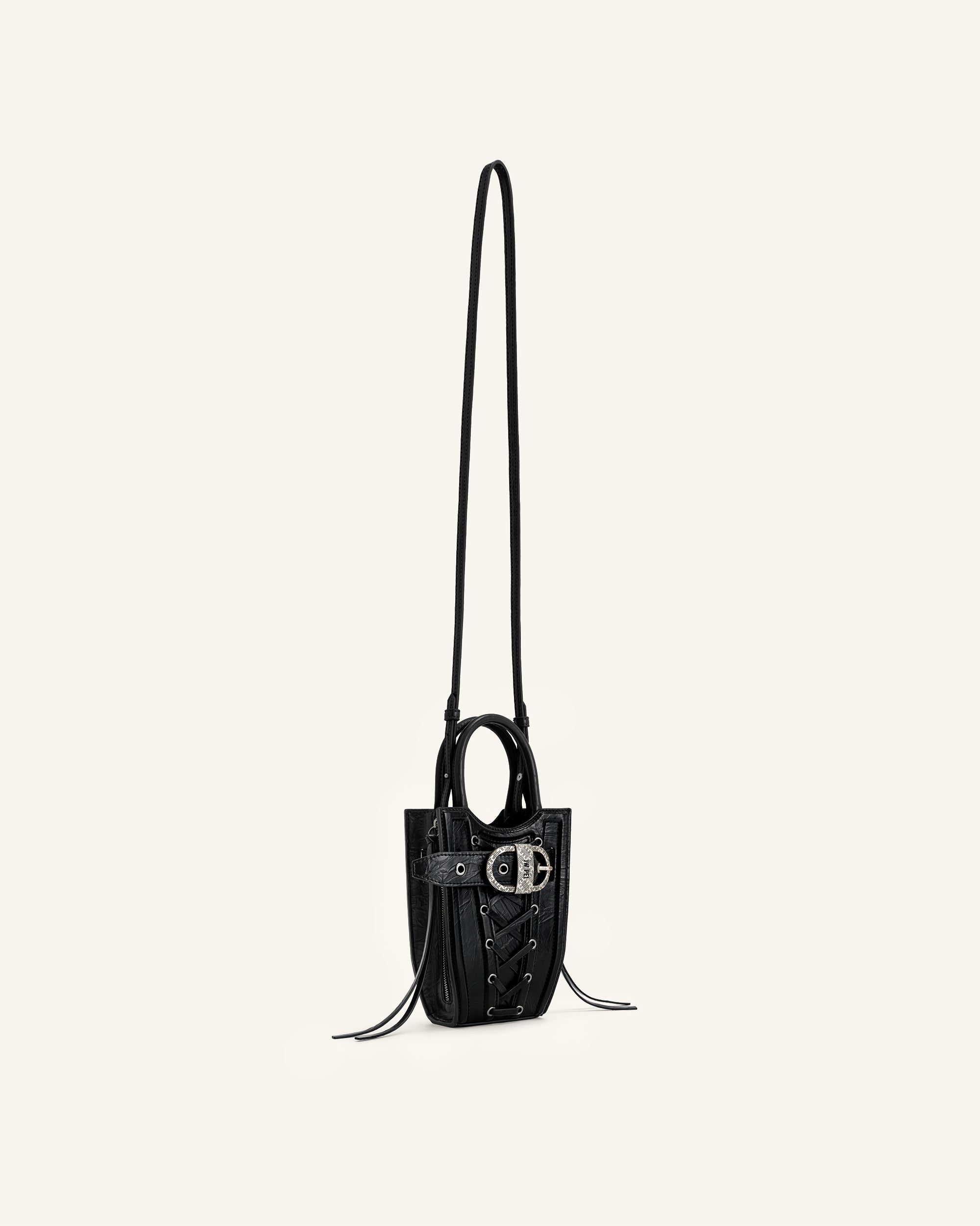 Jw Pei Fei Crushed Straps Phone Bag Black