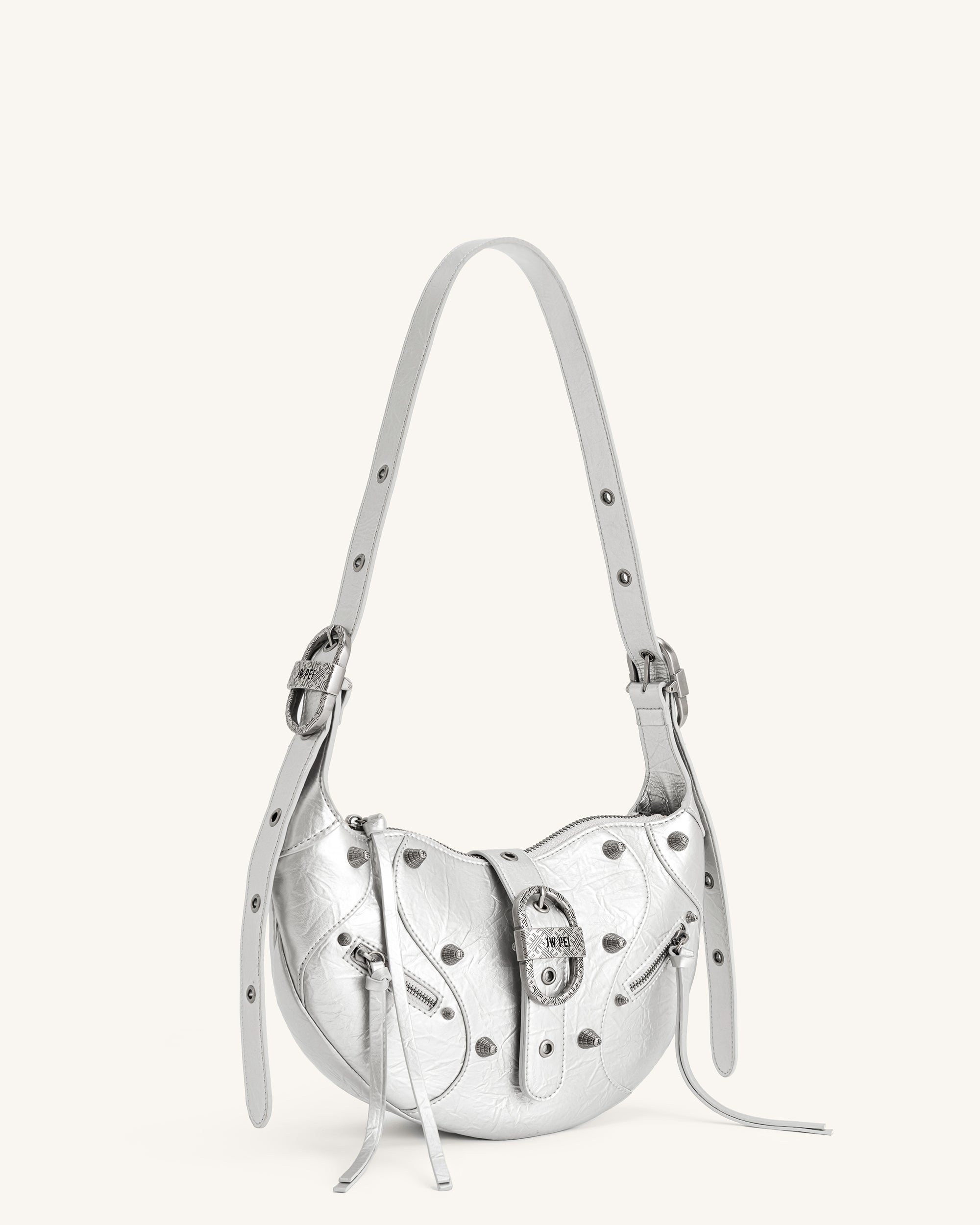 Jw Pei Tessa Metallic Pleating Shoulder Bag Silver