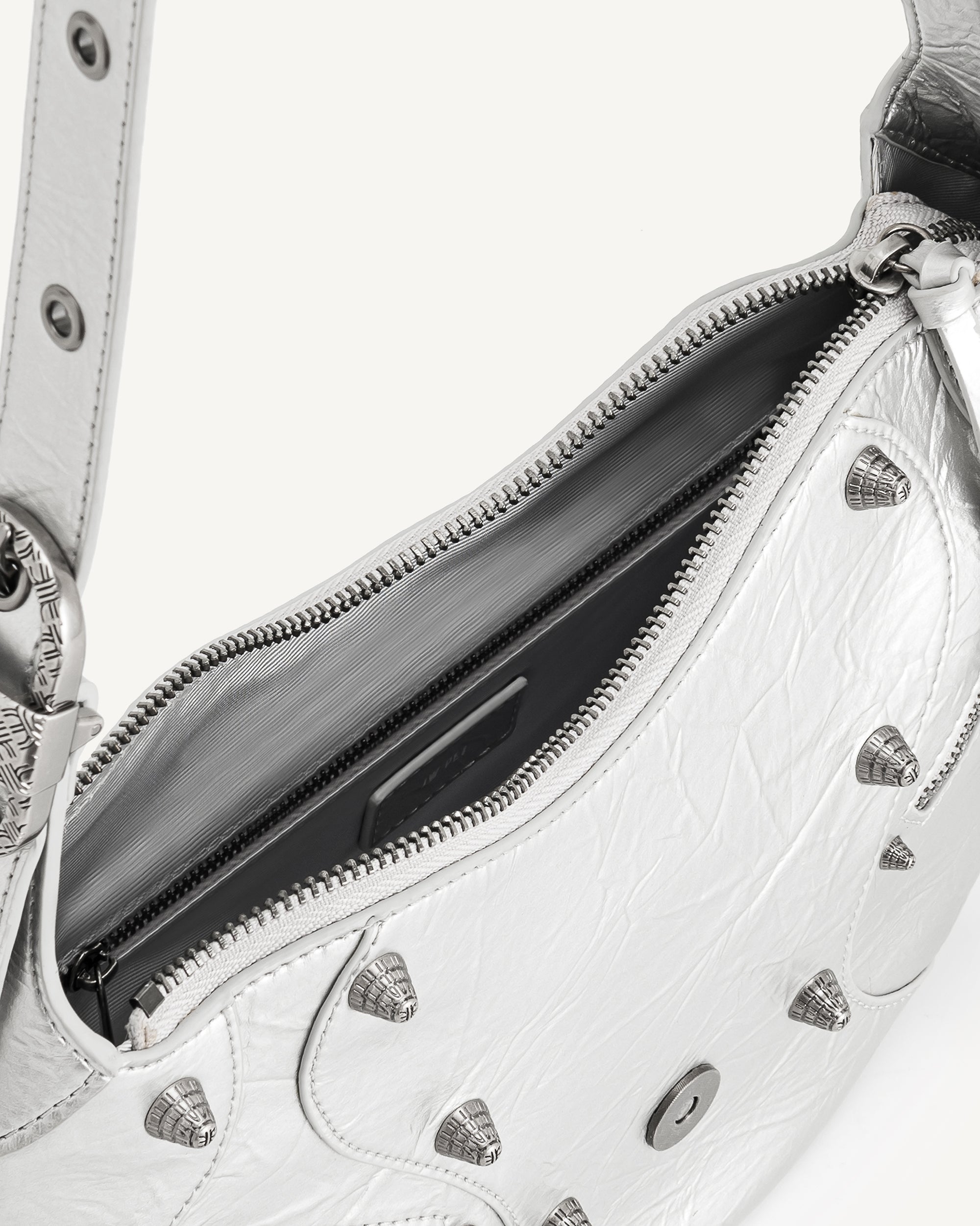 Jw Pei Tessa Metallic Pleating Shoulder Bag Silver