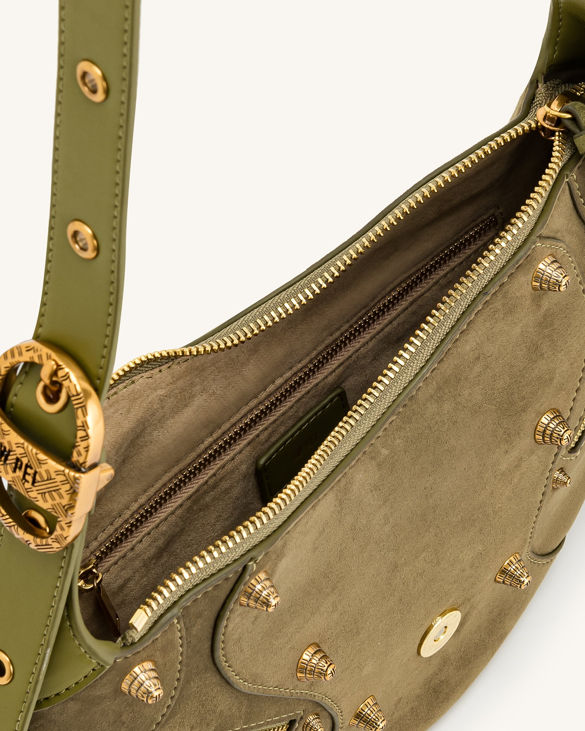 Jw Pei Tessa Suede Shoulder Bag Dark Olive