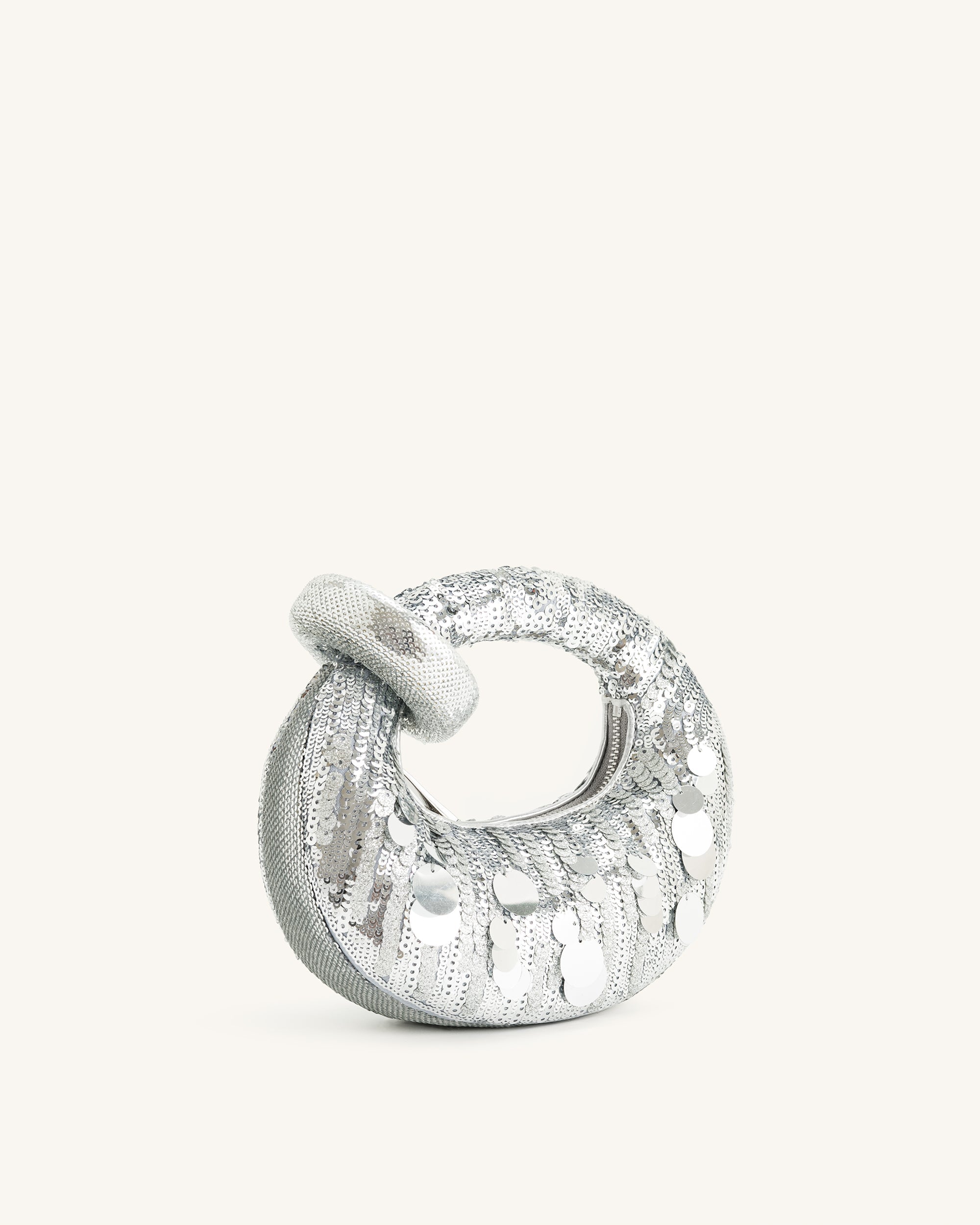 Jw Pei Abacus Metallic Sequin Mini Top Handle Bag Silver