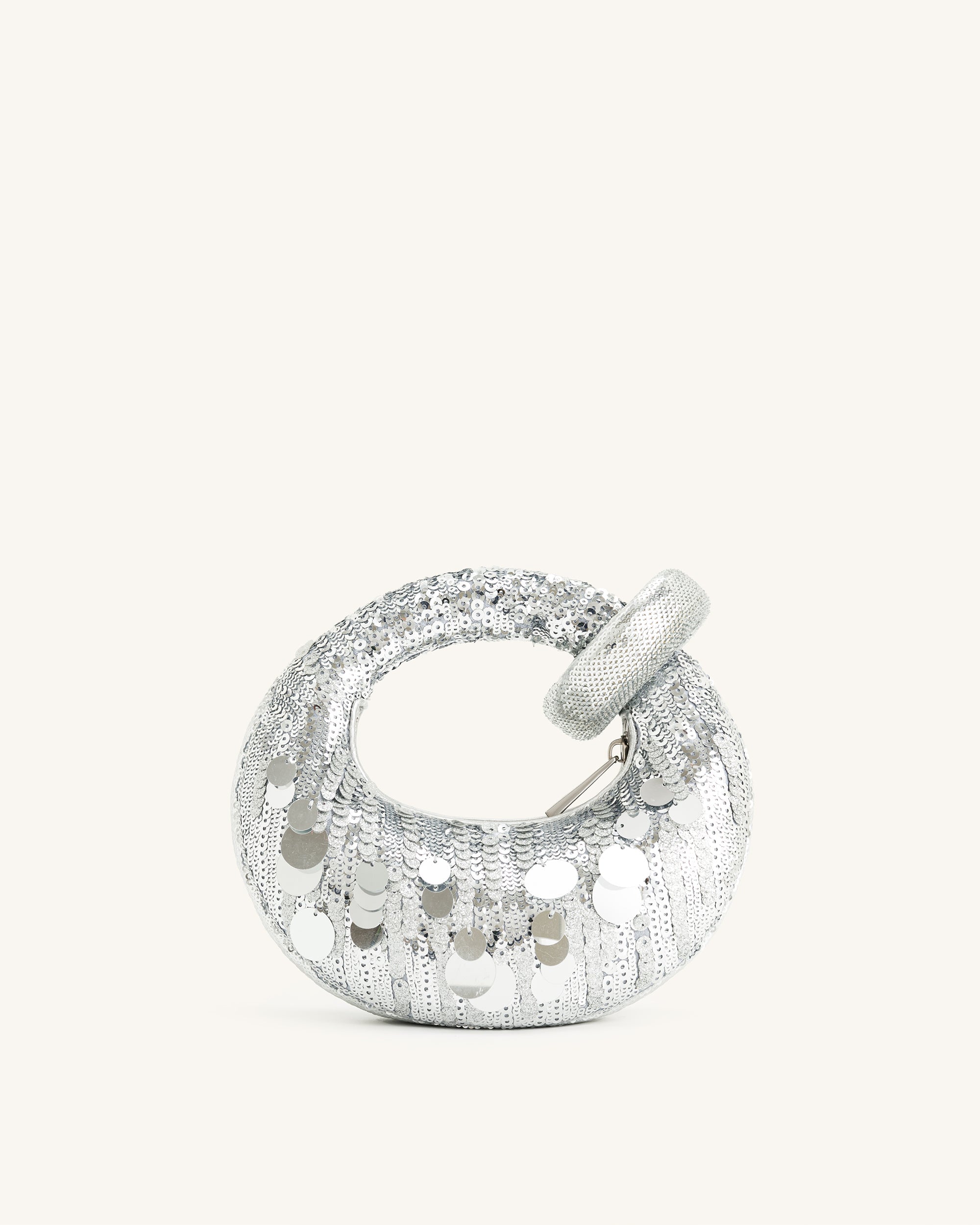 Jw Pei Abacus Metallic Sequin Mini Top Handle Bag Silver