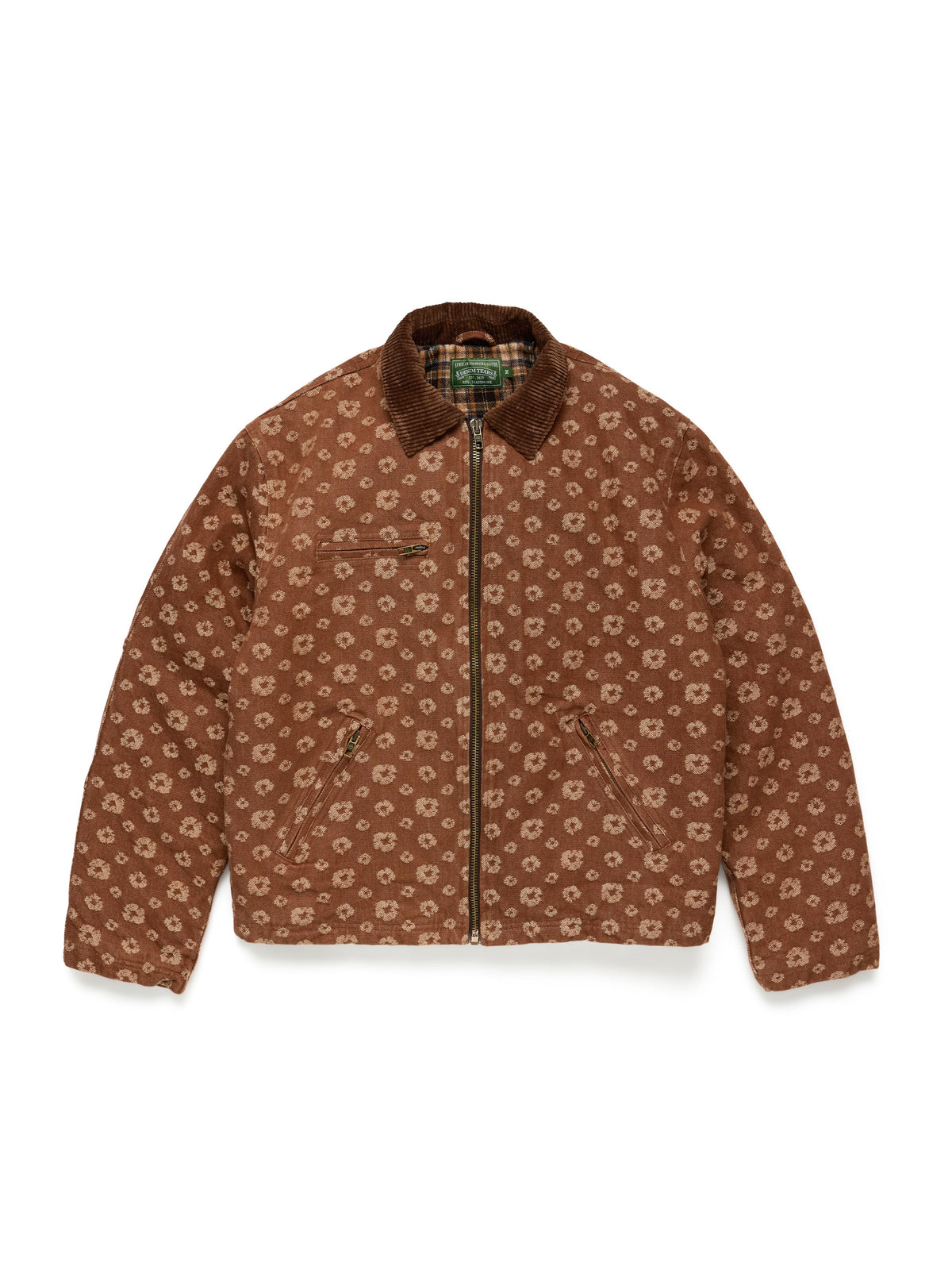 Denim Tears Jacquard Monogram Wreath Workwear Jacket Brown