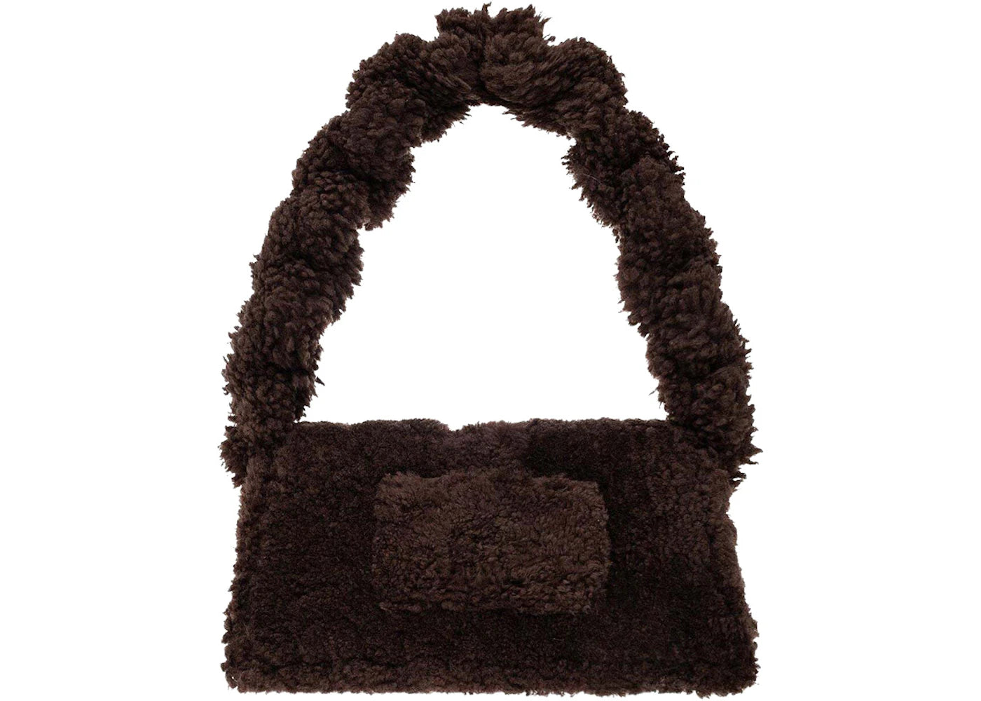 jacquemus le bambidou fur shoulder bag dark brown