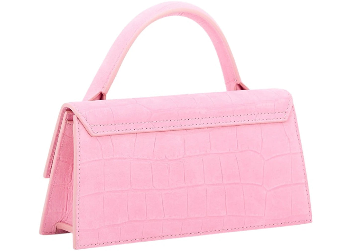 jacquemus le chiquito long croc embossed pink