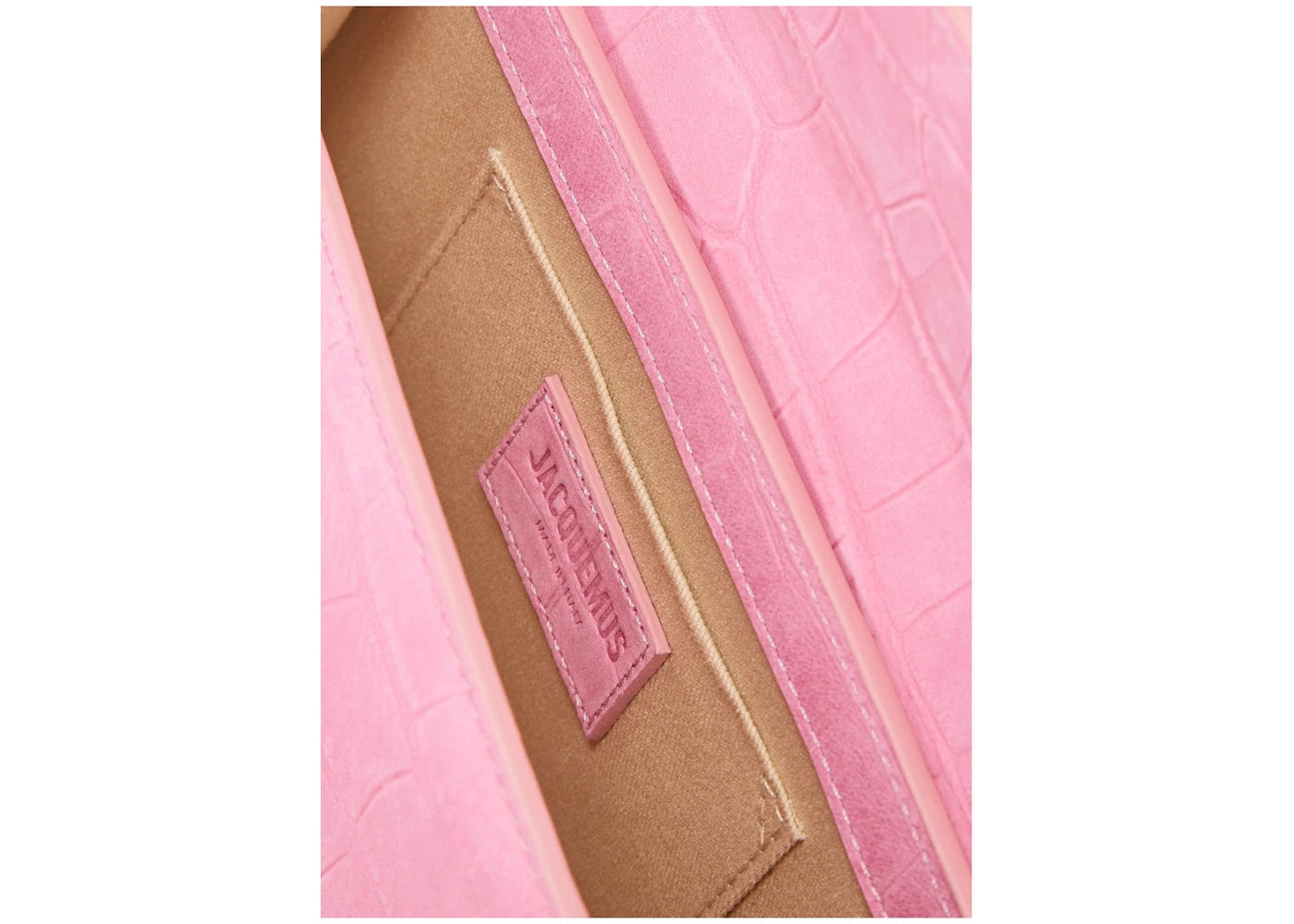 jacquemus le chiquito long croc embossed pink