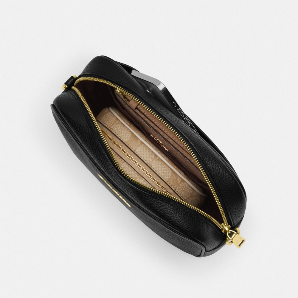 Coach Jamie Camera Bag In Signature Canvas With Stripe Silver