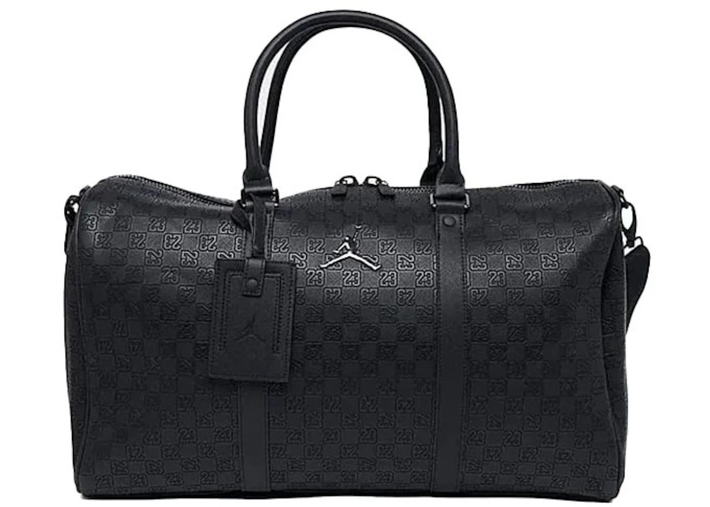 Jordan Monogram Leather Duffle Bag Black