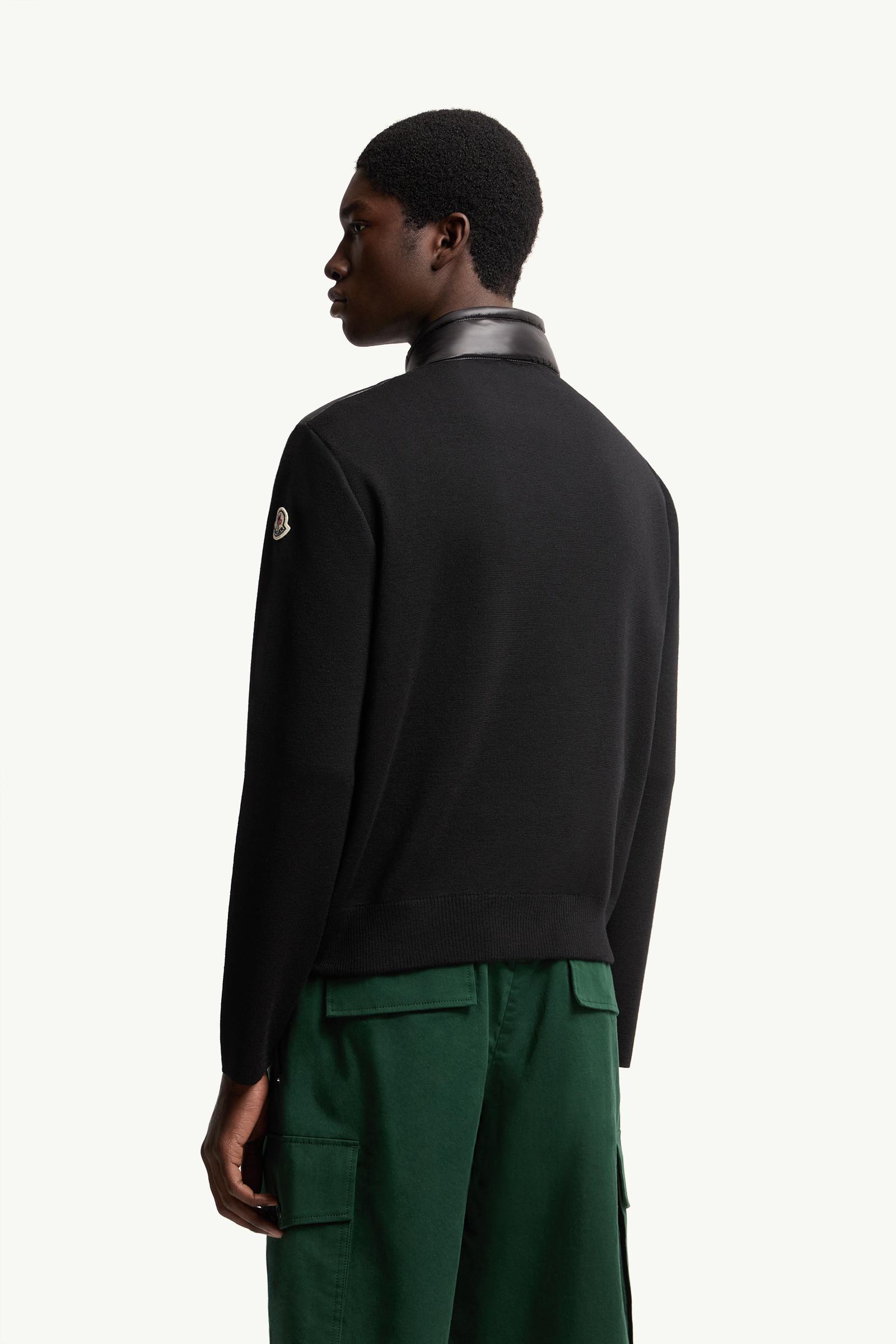 Moncler Padded Wool Zip-Up Cardigan Black Black