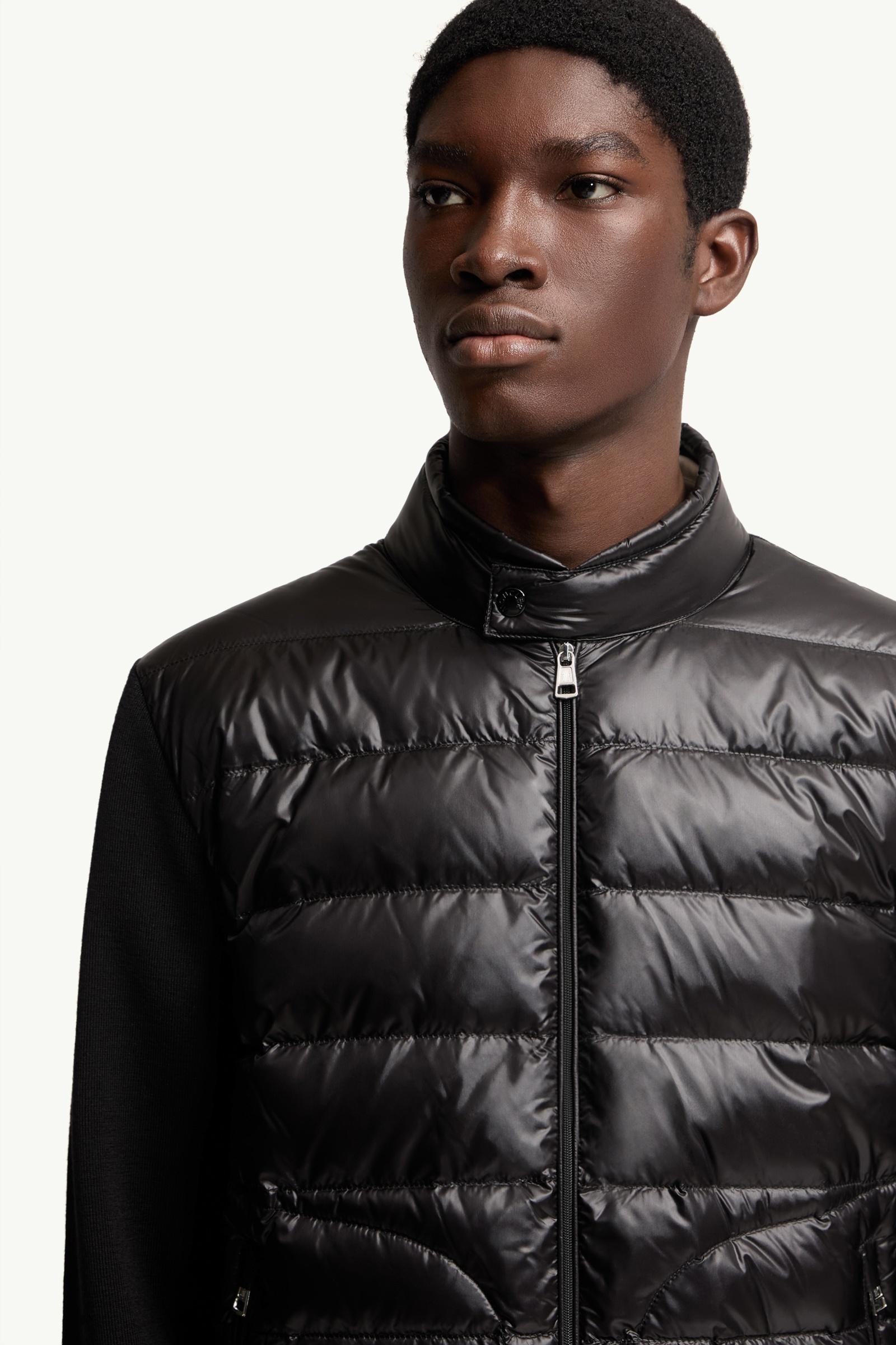 Moncler Padded Wool Zip-Up Cardigan Black Black
