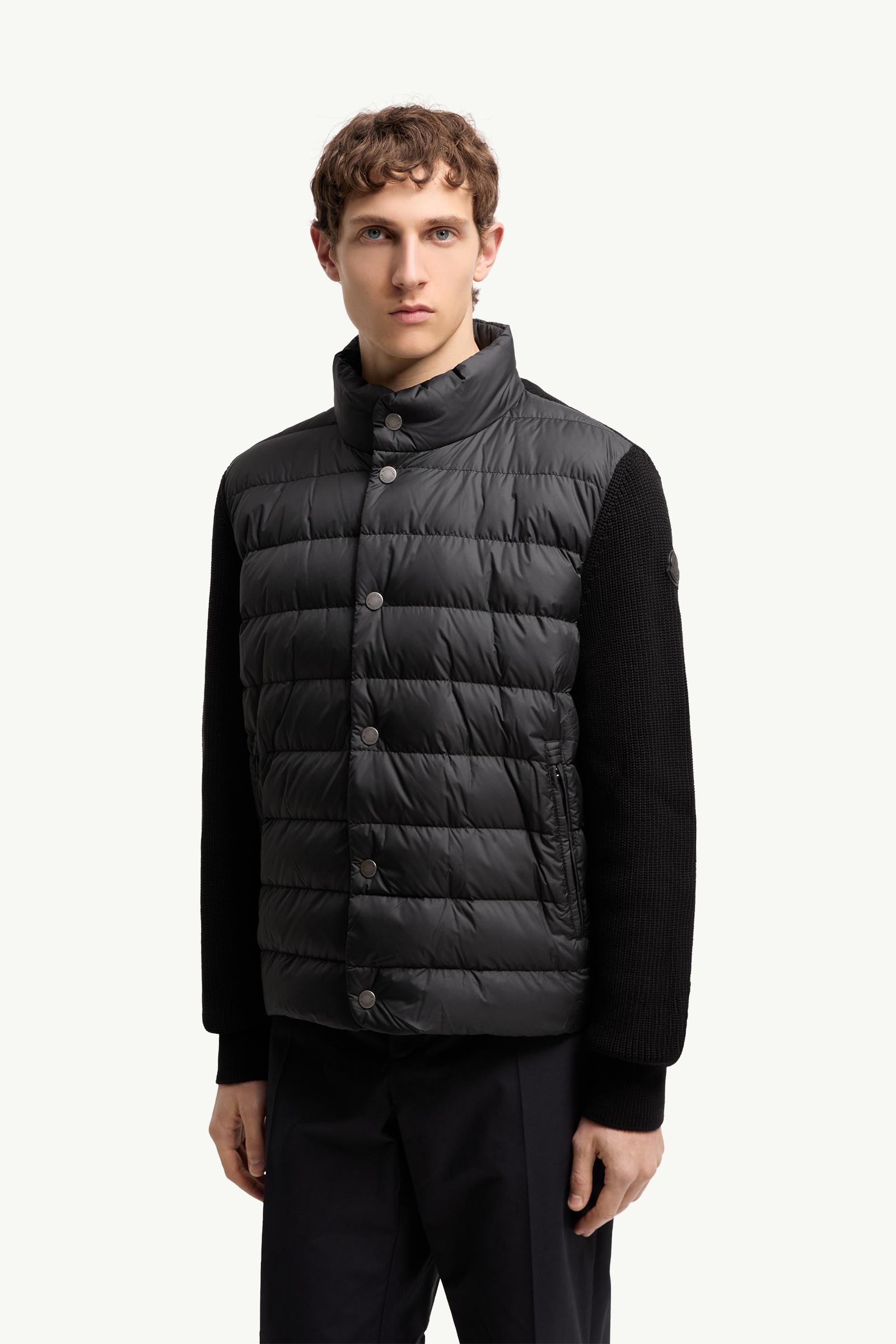 Moncler Padded Cotton Zip-Up Cardigan Black Black