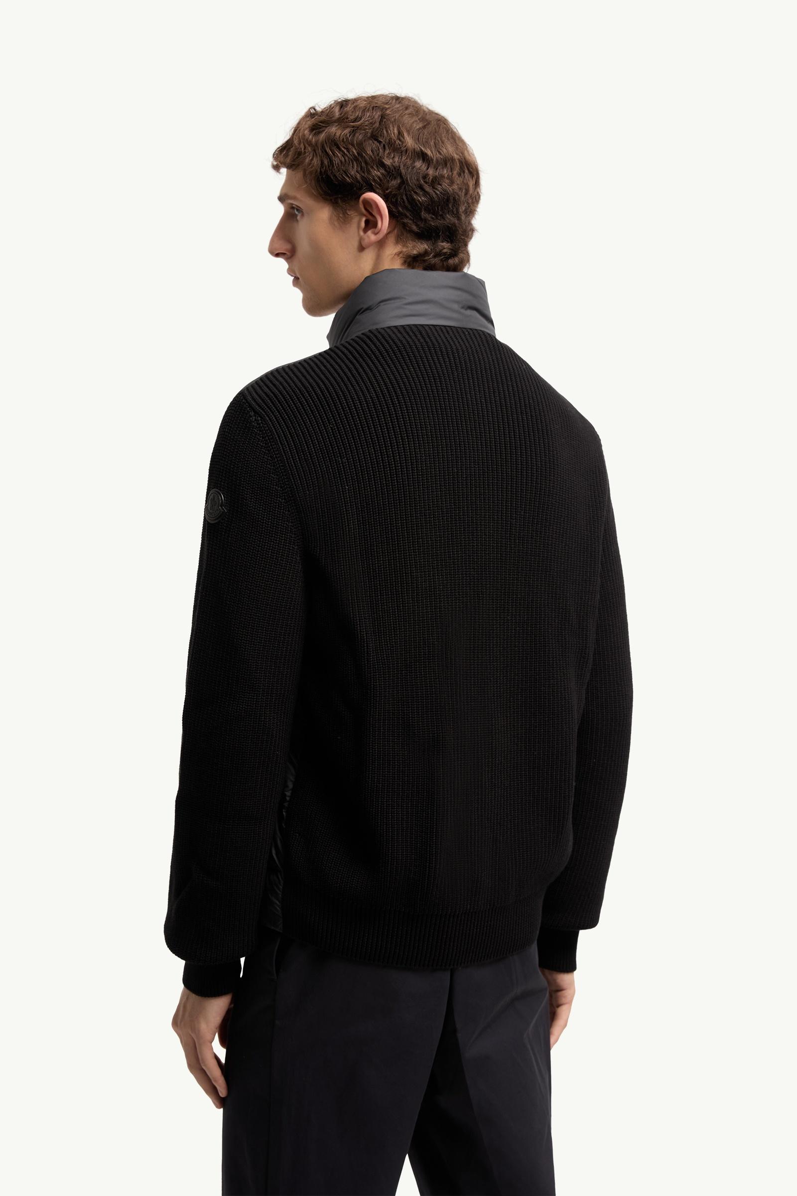 Moncler Padded Cotton Zip-Up Cardigan Black Black