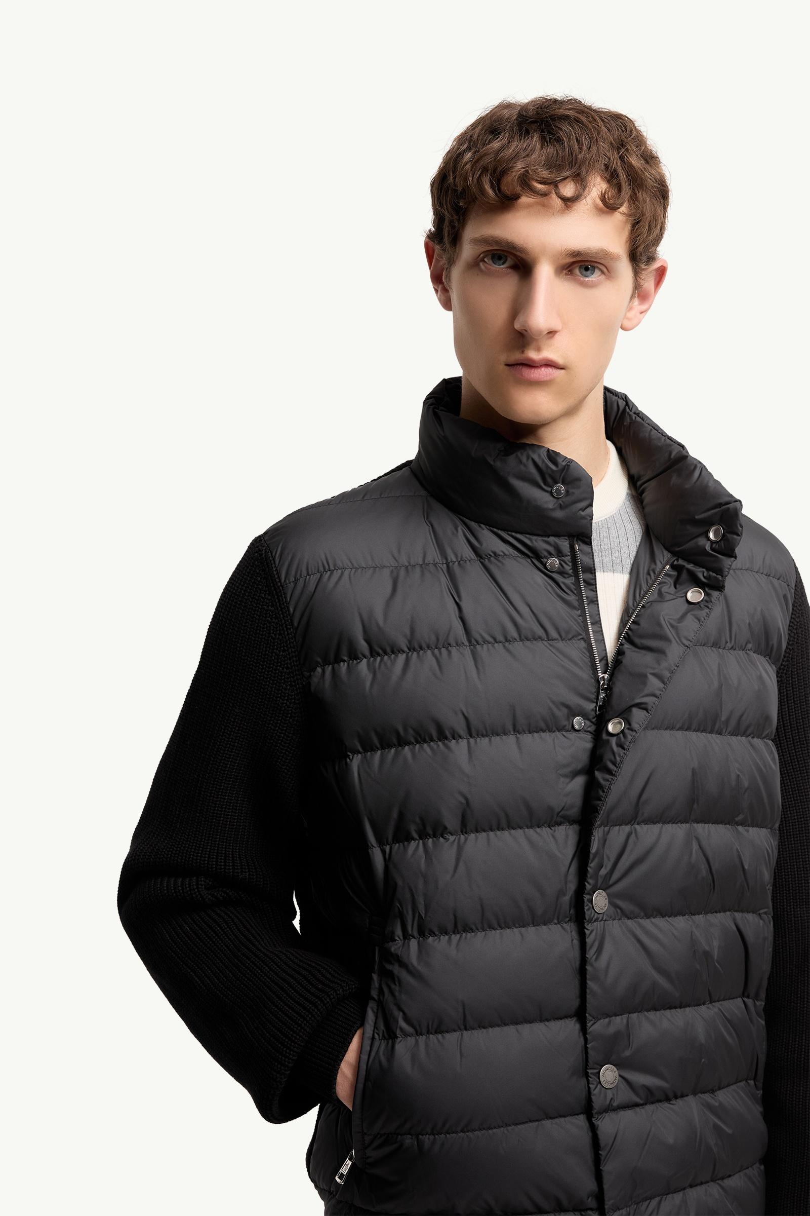 Moncler Padded Cotton Zip-Up Cardigan Black Black