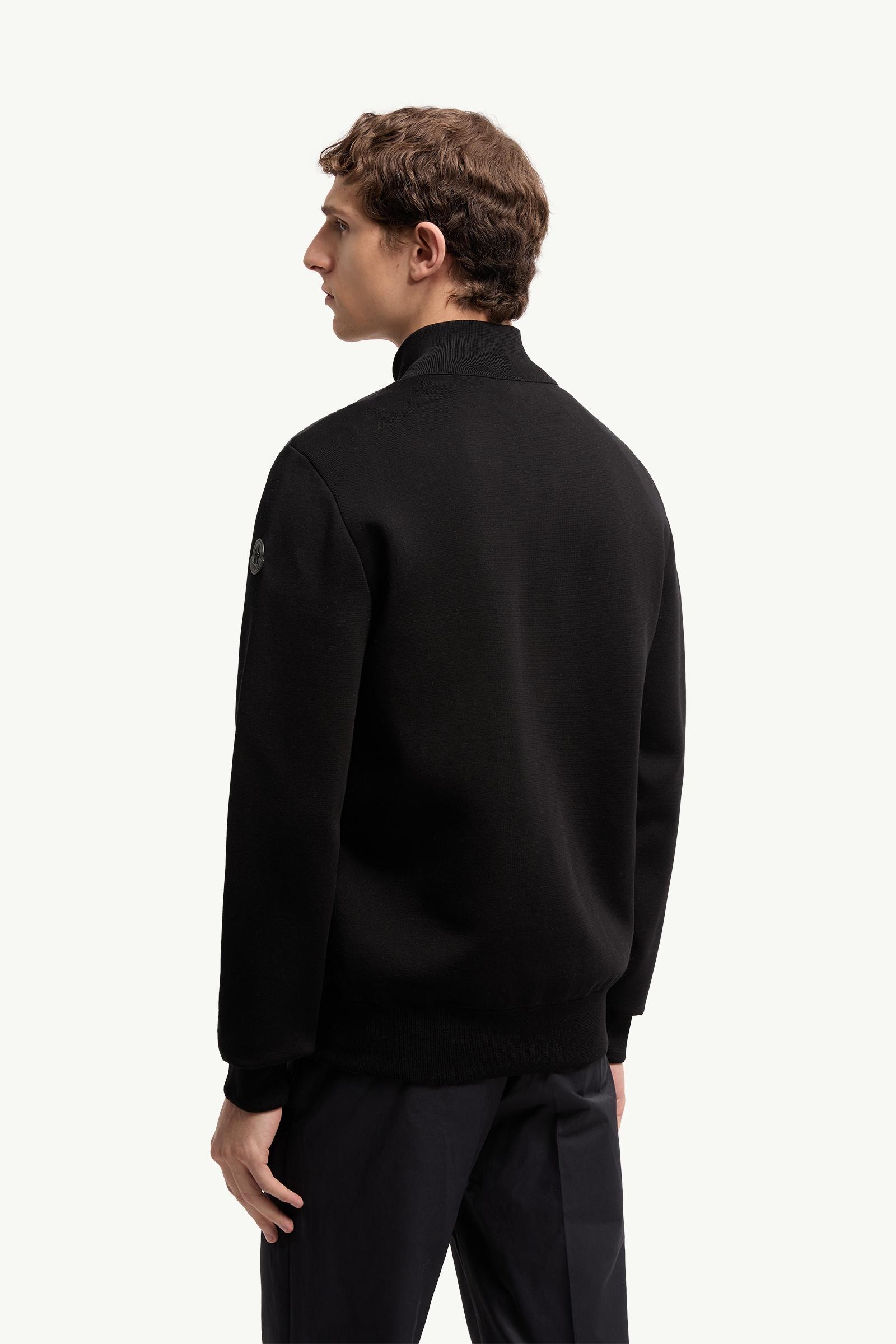 Moncler Padded Crêpe Cotton Zip-Up Cardigan Black Black