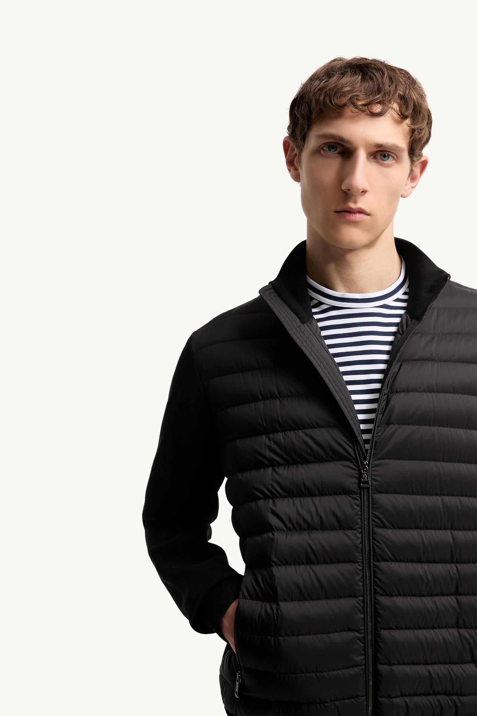 Moncler Padded Crêpe Cotton Zip-Up Cardigan Black Black