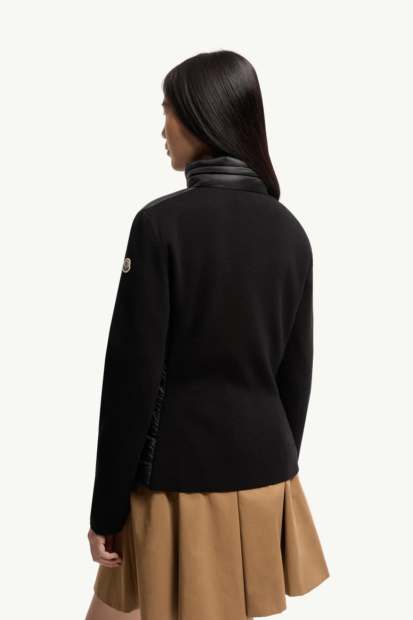 Moncler Padded Wool Zip-Up Cardigan Black Black