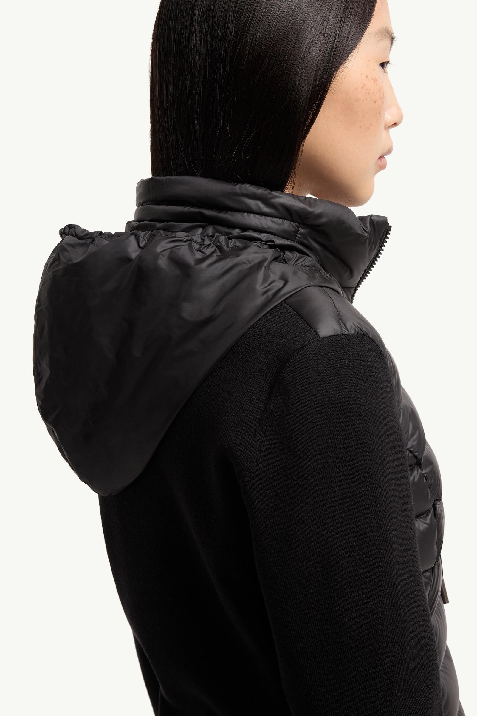 Moncler Padded Wool Zip-Up Cardigan Black Black