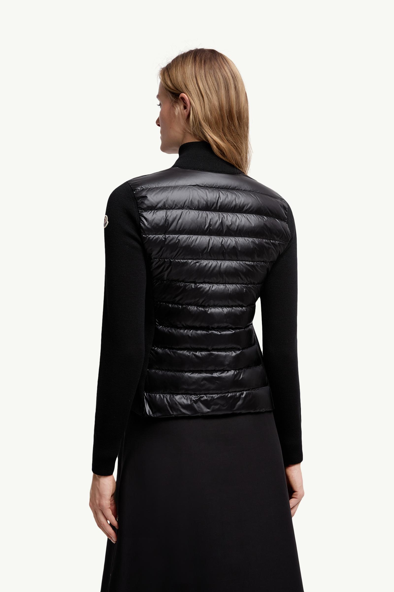 Moncler Padded Wool Zip-Up Cardigan Black Black