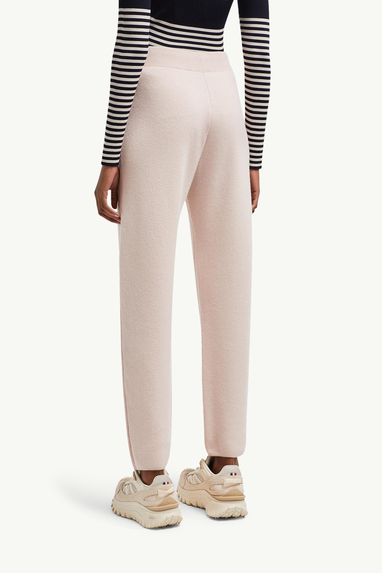 Moncler Wool & Cashmere Blend Cropped Jogging Pants Light Pink Light Pink