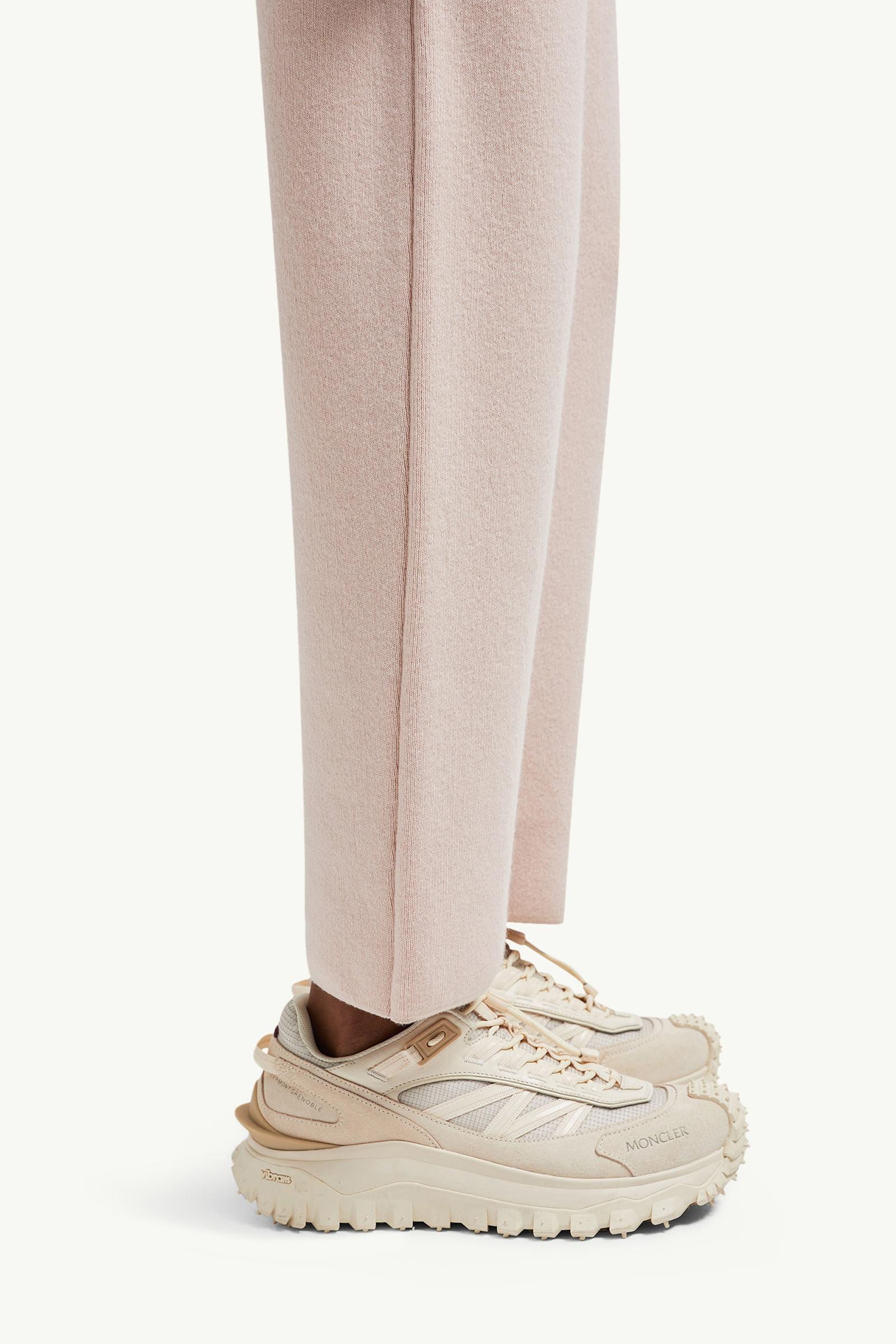 Moncler Wool & Cashmere Blend Cropped Jogging Pants Light Pink Light Pink