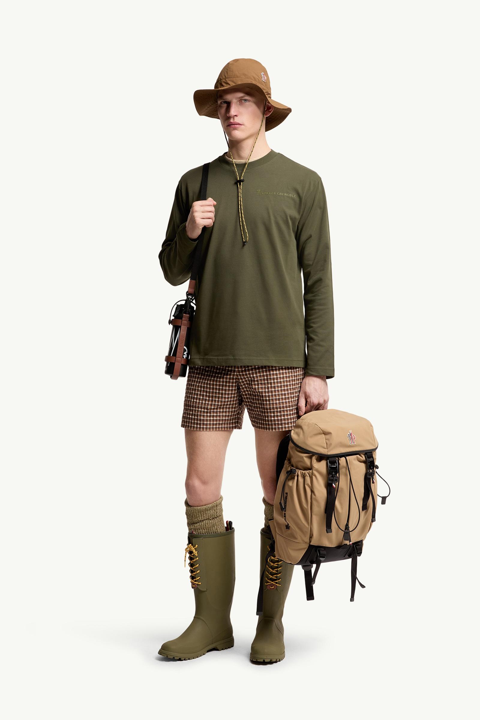 Moncler Logo Long Sleeve Cotton T-Shirt Olive Green Olive Green