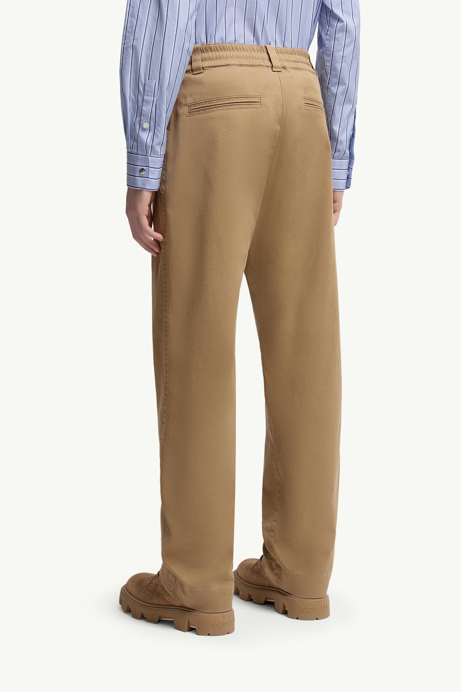 Moncler Cotton Gabardine Pants Beige Beige