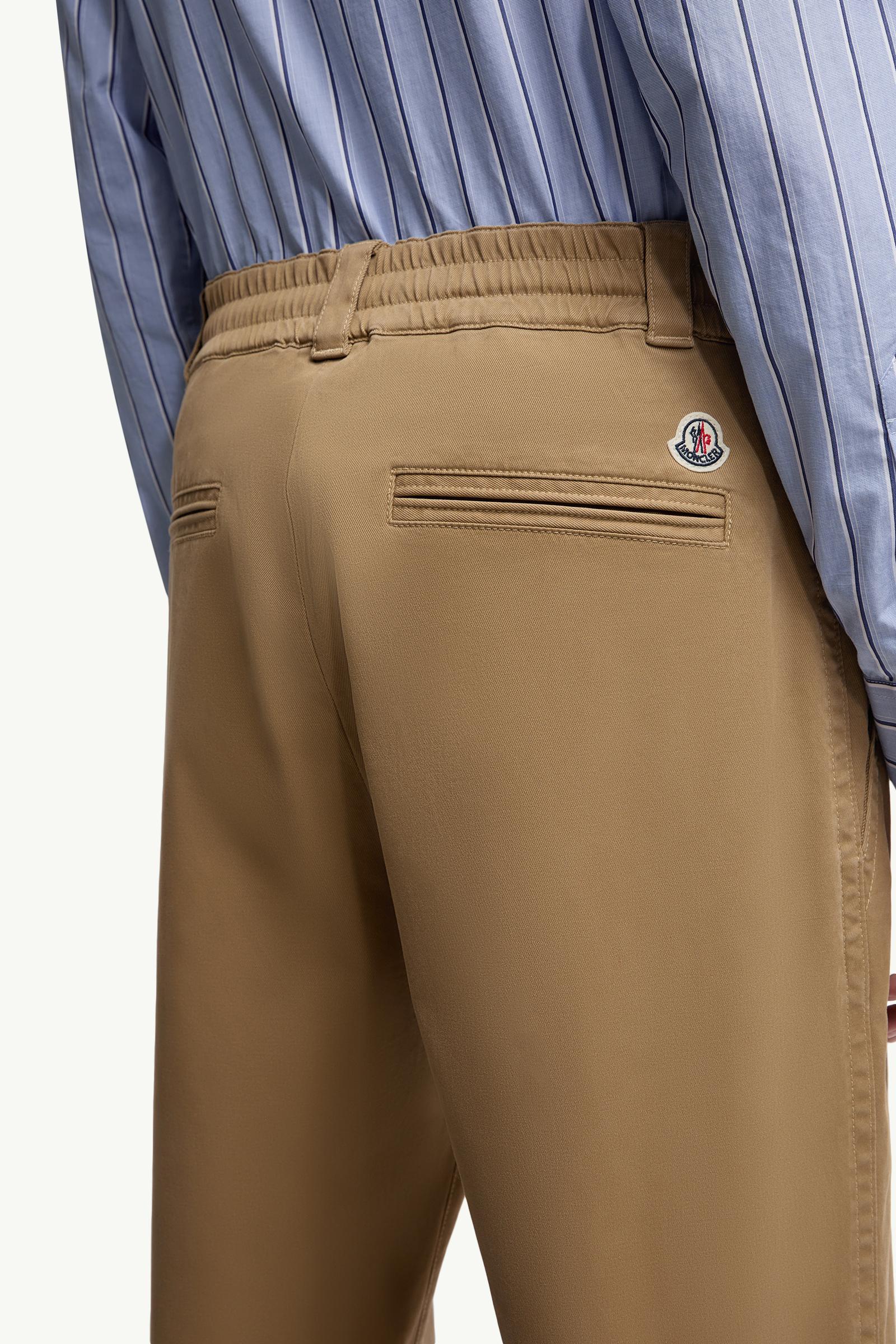 Moncler Cotton Gabardine Pants Beige Beige