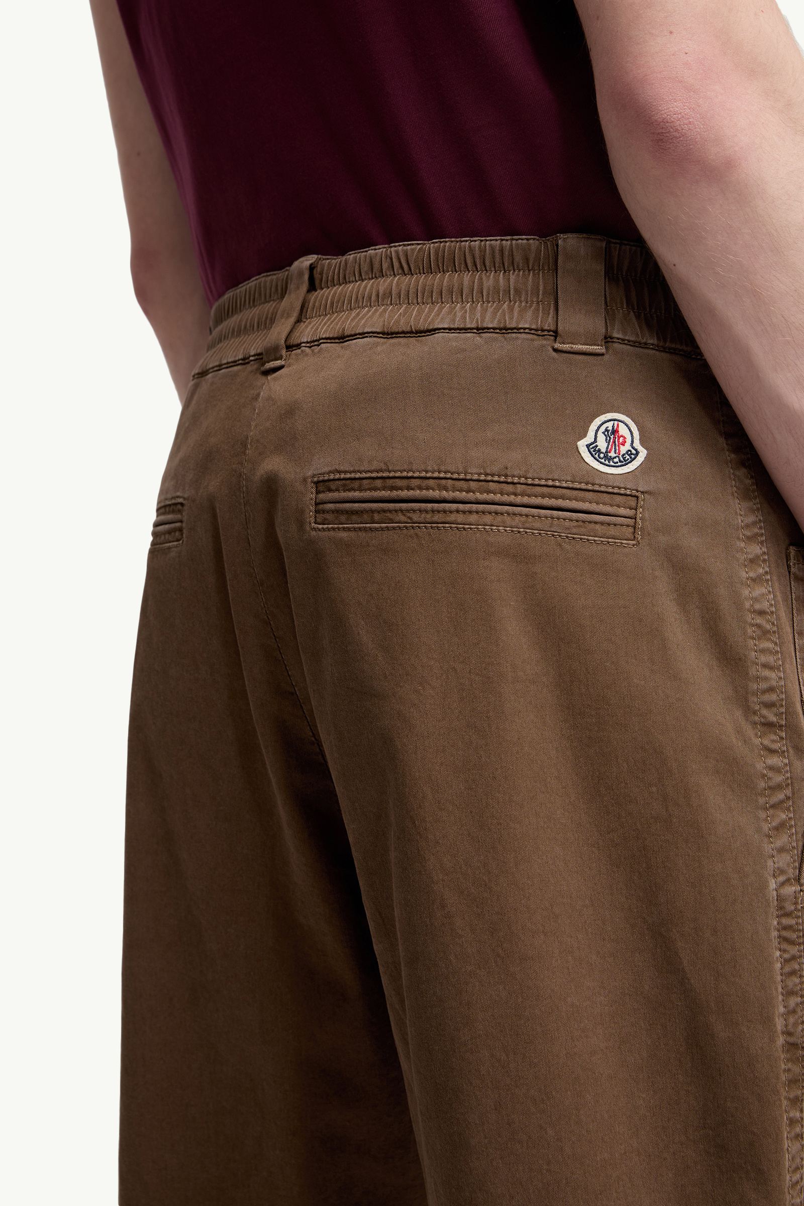 Moncler Cotton Gabardine Pants Brown Brown