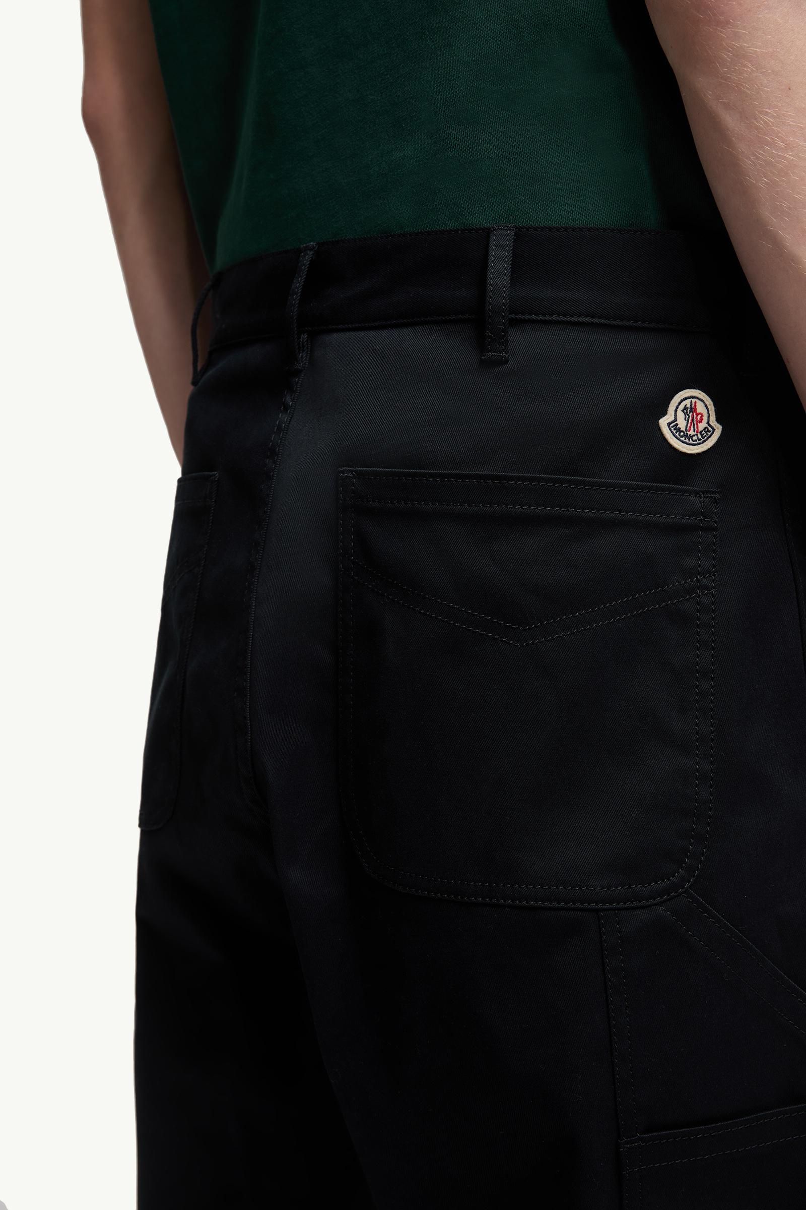 Moncler Cotton Gabardine Pants Navy Blue Navy Blue
