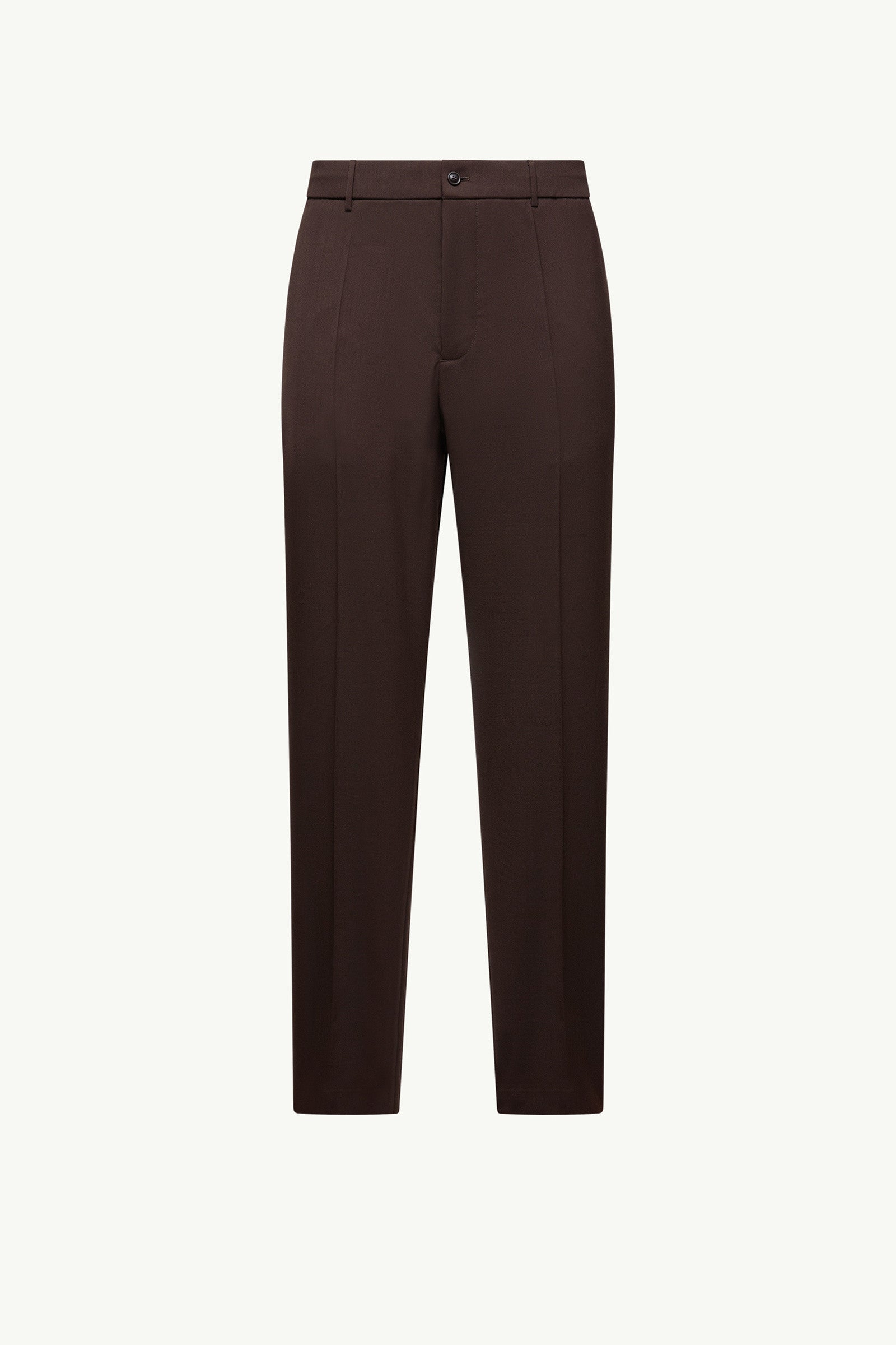 Moncler Wool Blend Gabardine Tailored Pants Brown Brown