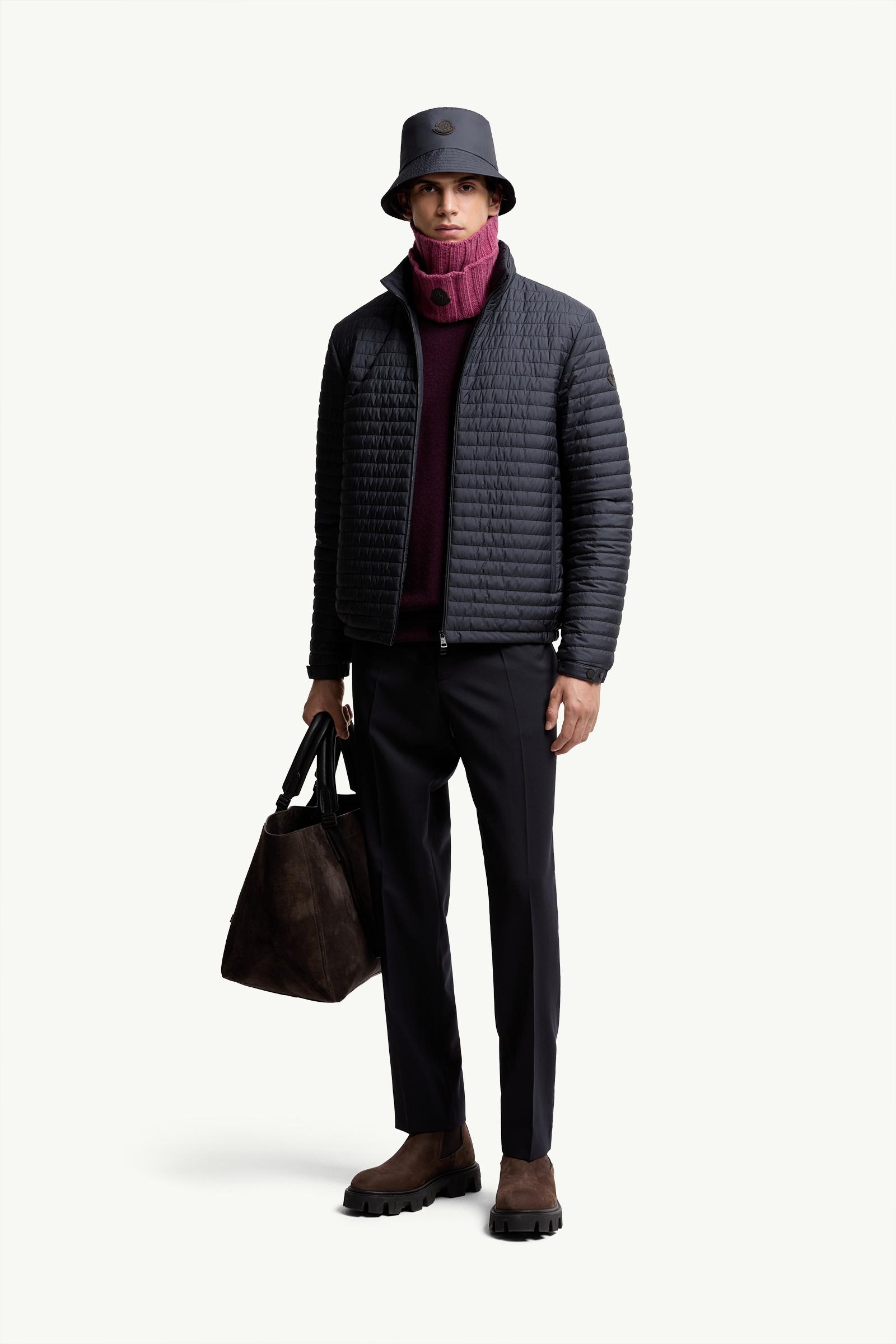 Moncler Wool Blend Gabardine Tailored Pants Dark Blue Dark Blue