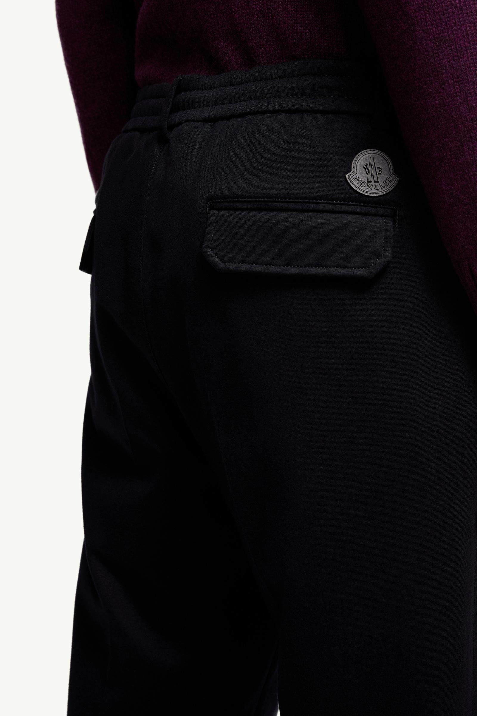 Moncler Cotton Blend Tailored Pants Blue Blue