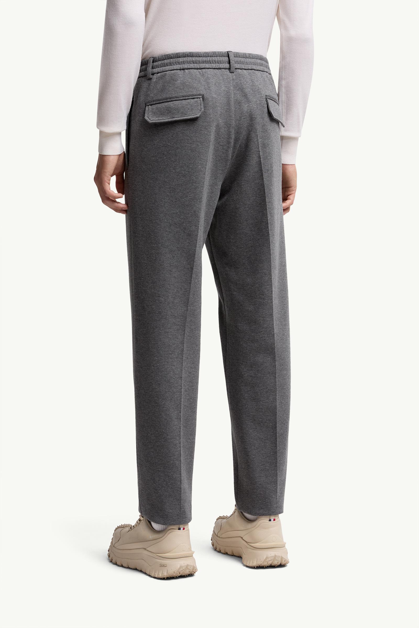 Moncler Cotton Blend Tailored Pants Grey Grey