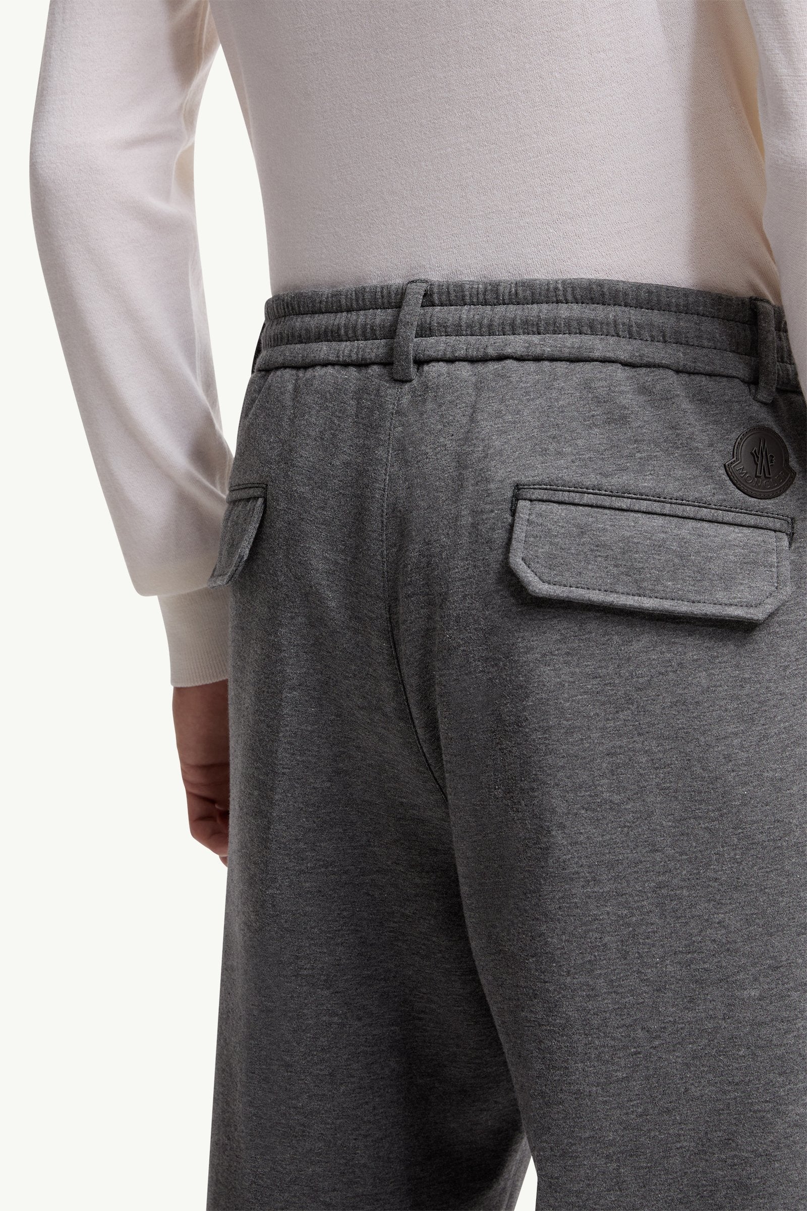 Moncler Cotton Blend Tailored Pants Grey Grey