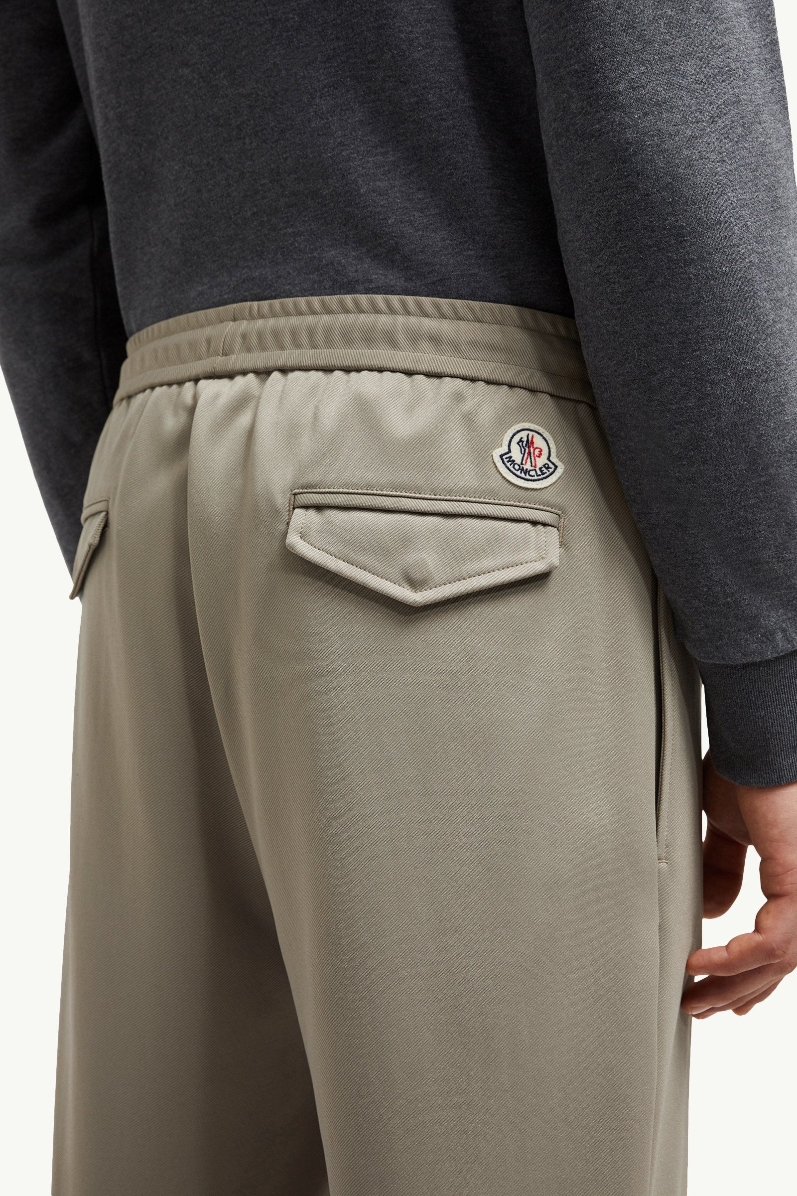 Moncler Logo Jogging Pants Taupe Taupe