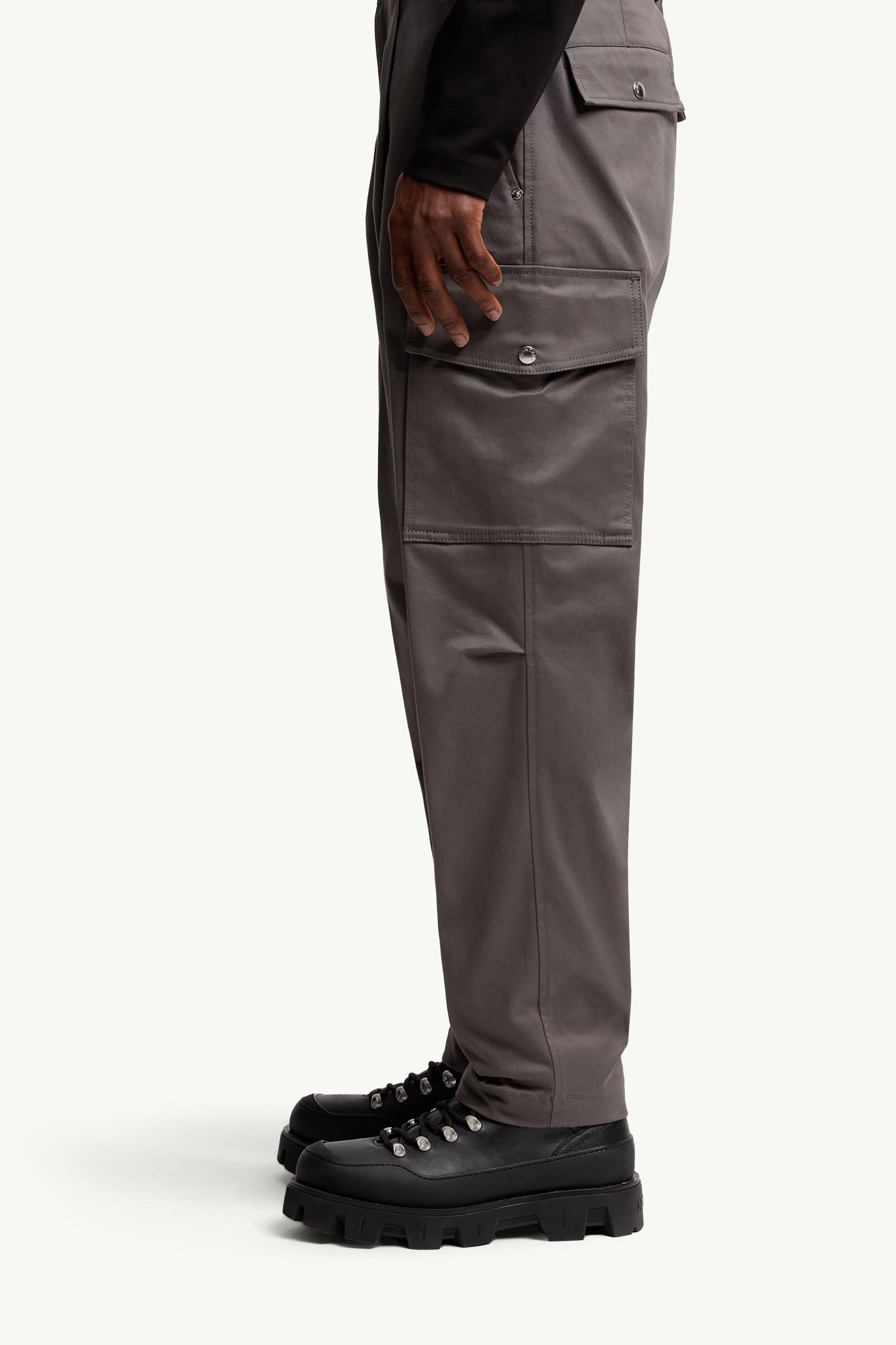 Moncler Cotton Gabardine Cargo Pants Grey Grey