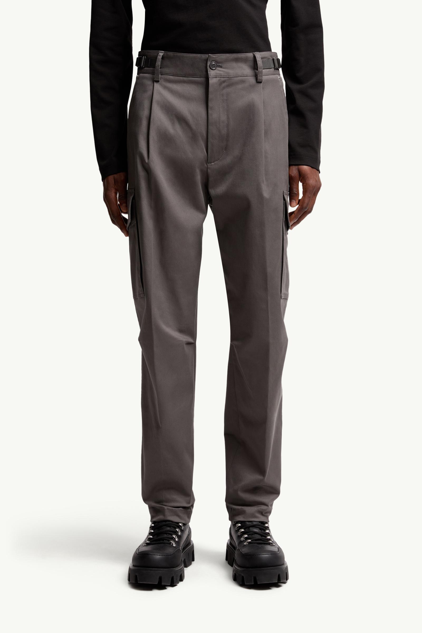 Moncler Cotton Gabardine Cargo Pants Grey Grey