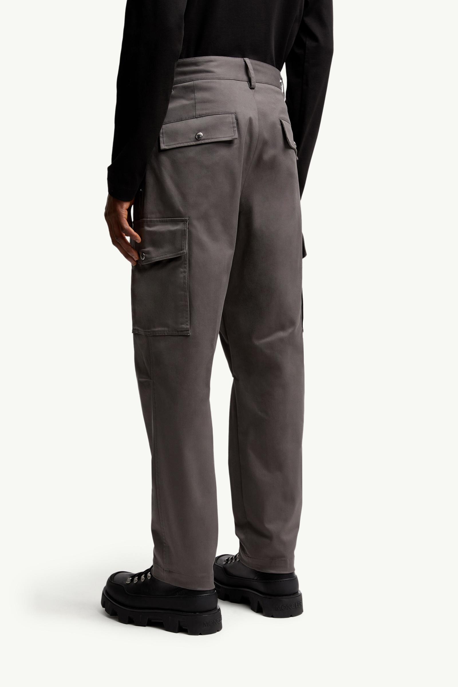 Moncler Cotton Gabardine Cargo Pants Grey Grey