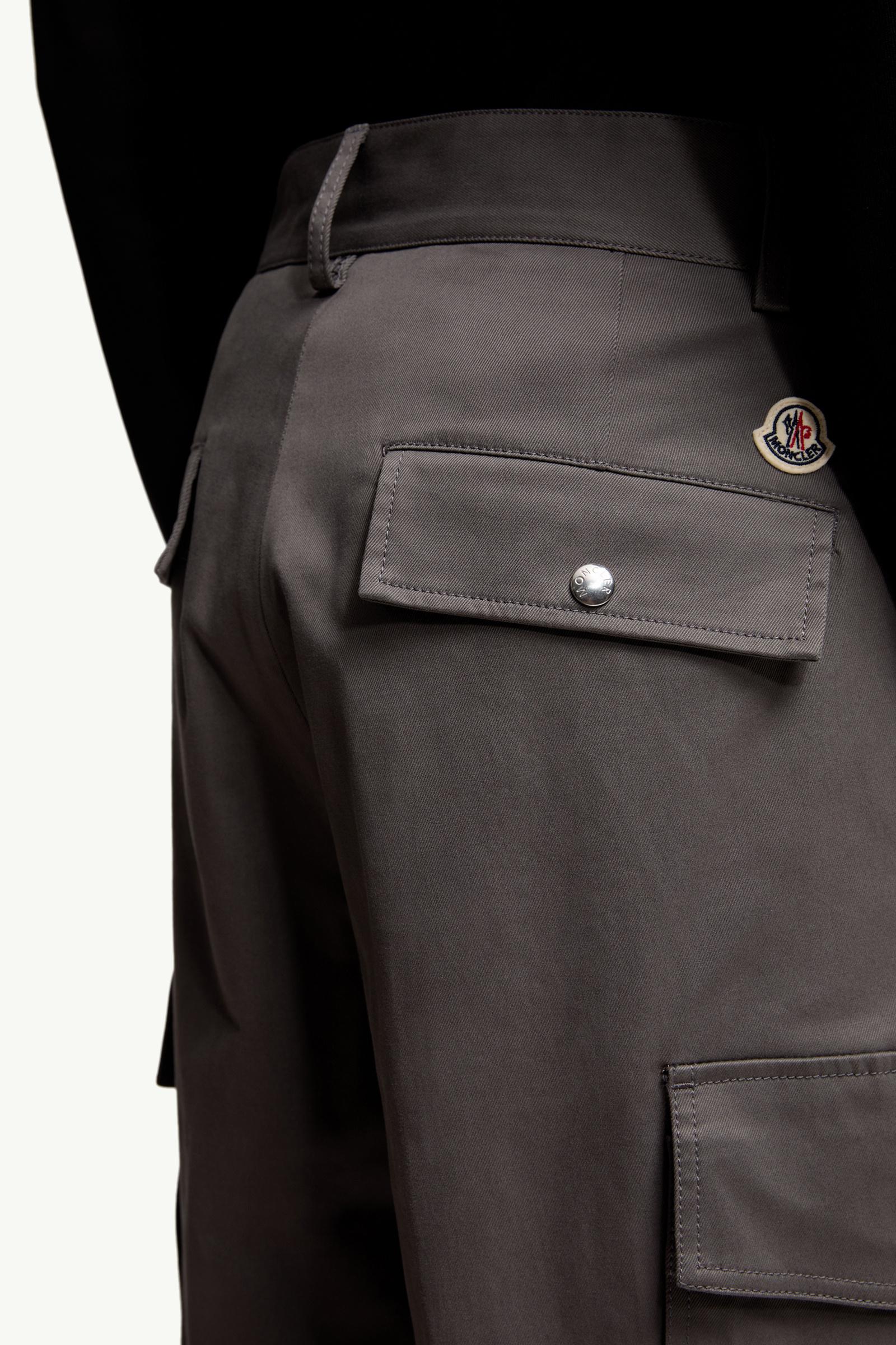 Moncler Cotton Gabardine Cargo Pants Grey Grey
