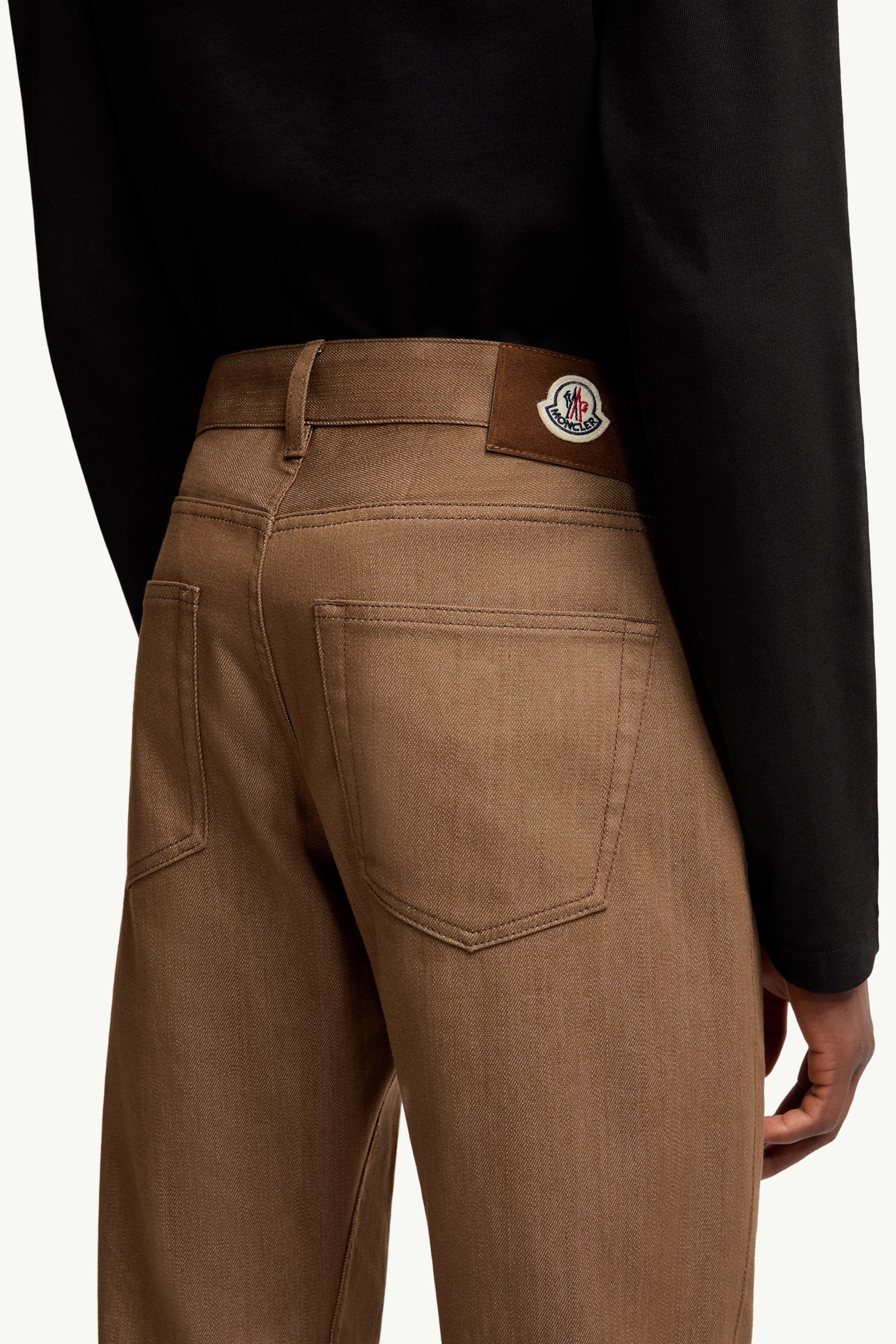 Moncler Straight Leg Denim Jeans Beige Beige