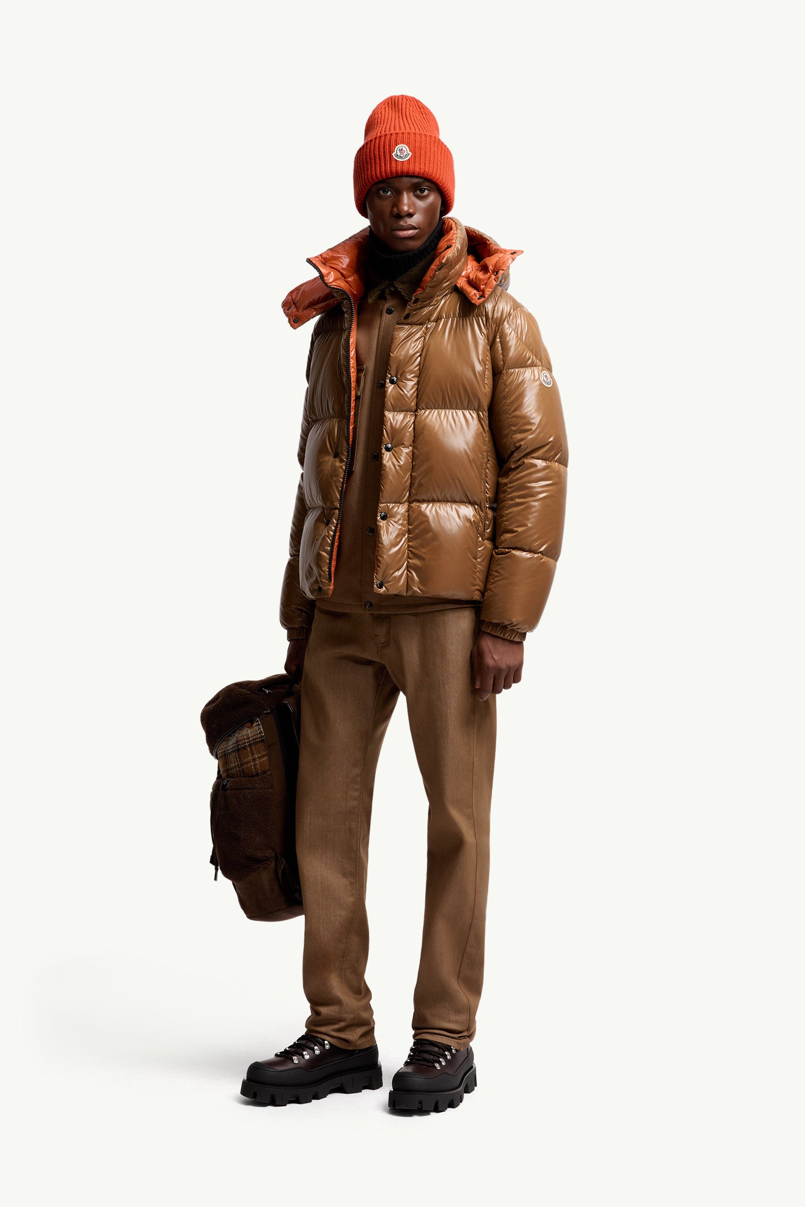 Moncler Straight Leg Denim Jeans Beige Beige
