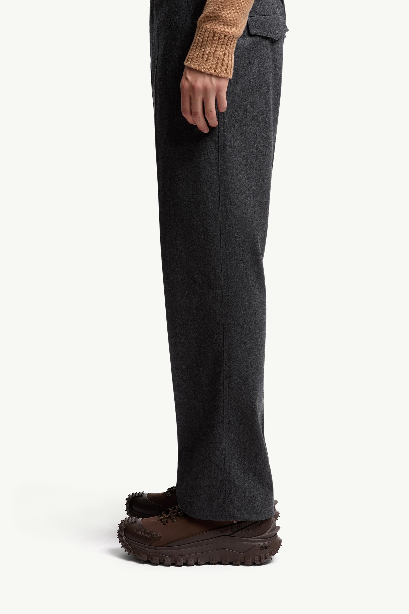 Moncler Wool Flannel Tailored Pants Grey Grey